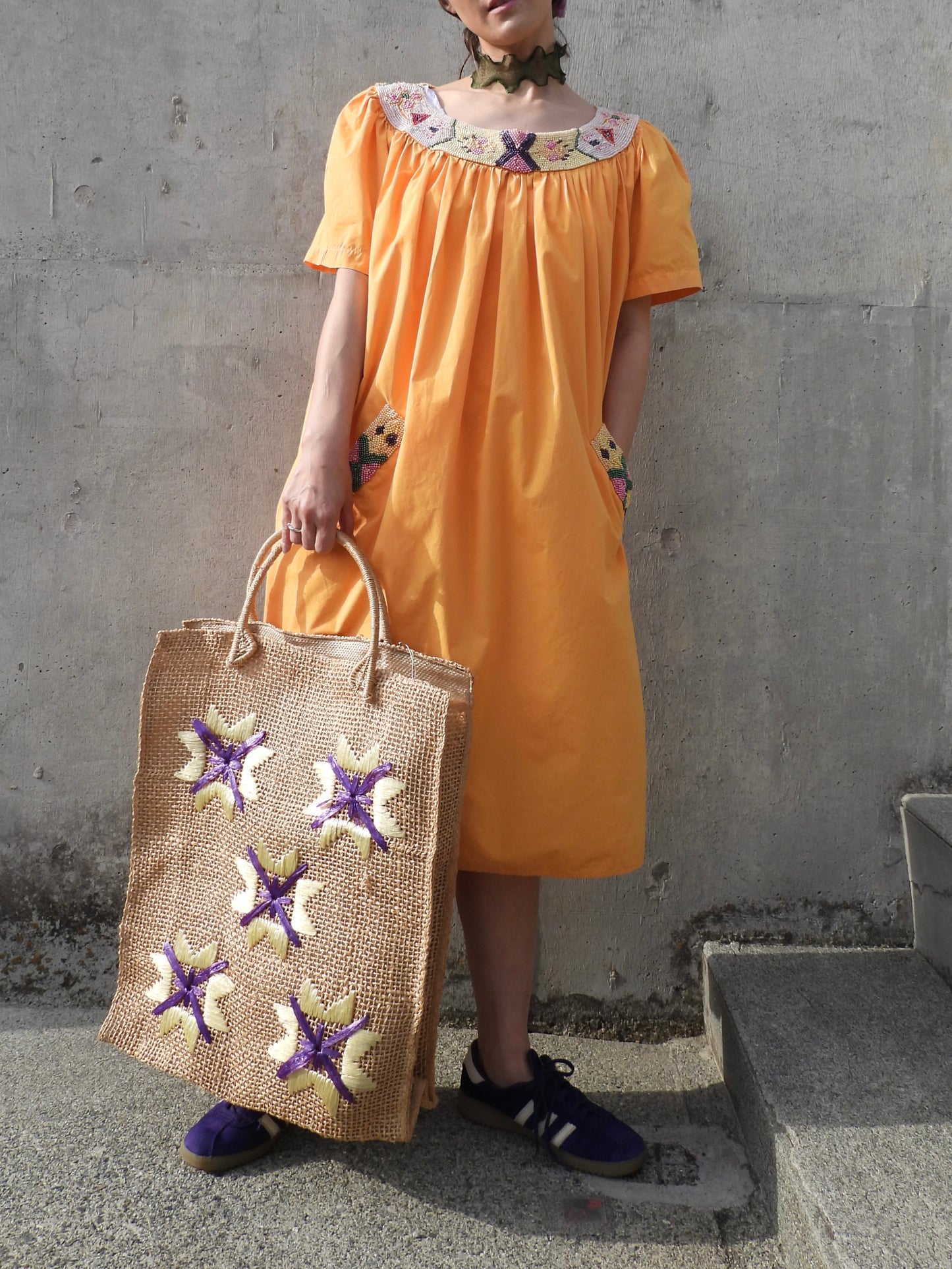 Jute big totobag/YEL×PUR