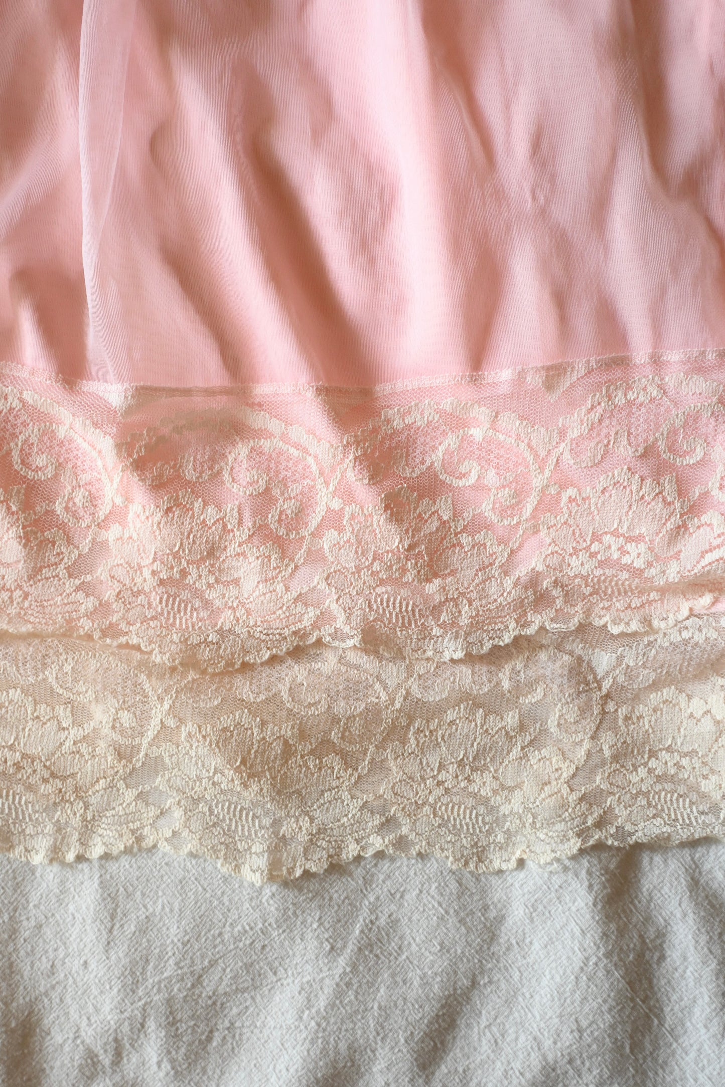 '60s-'70s Lace nighty dress/PINK