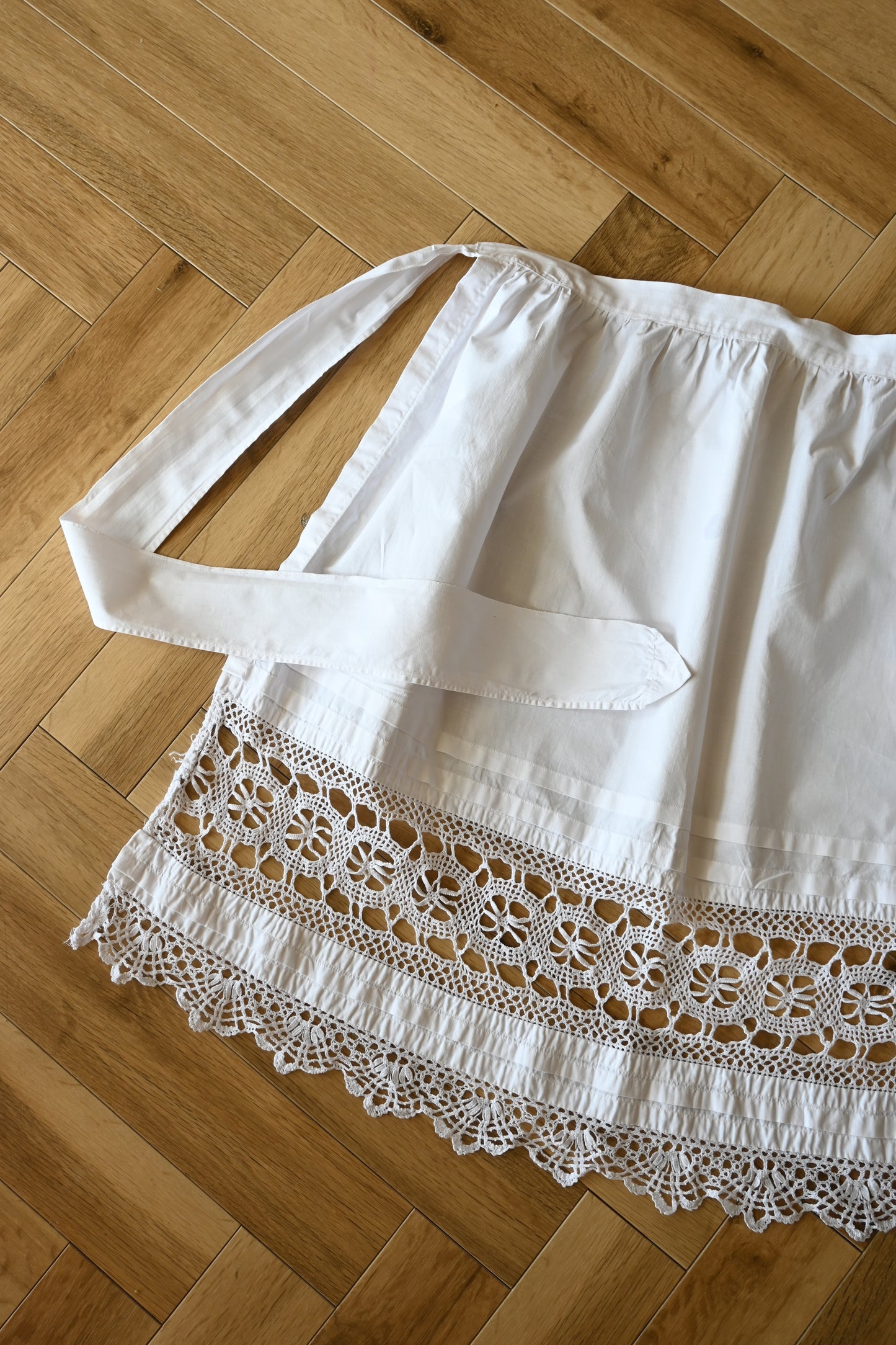 EURO Vintage cotton apron/WHITE
