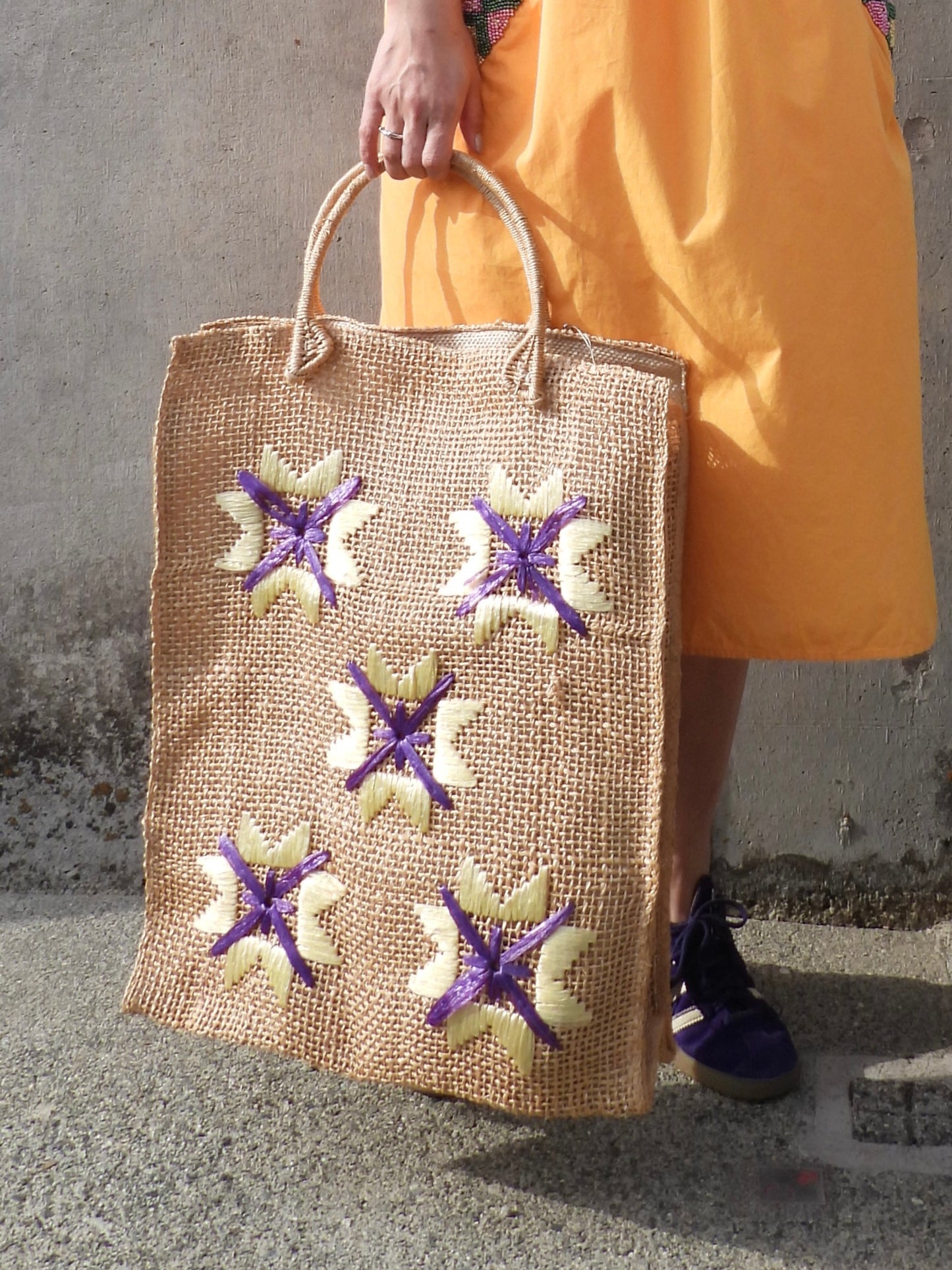 Jute big totobag/YEL×PUR