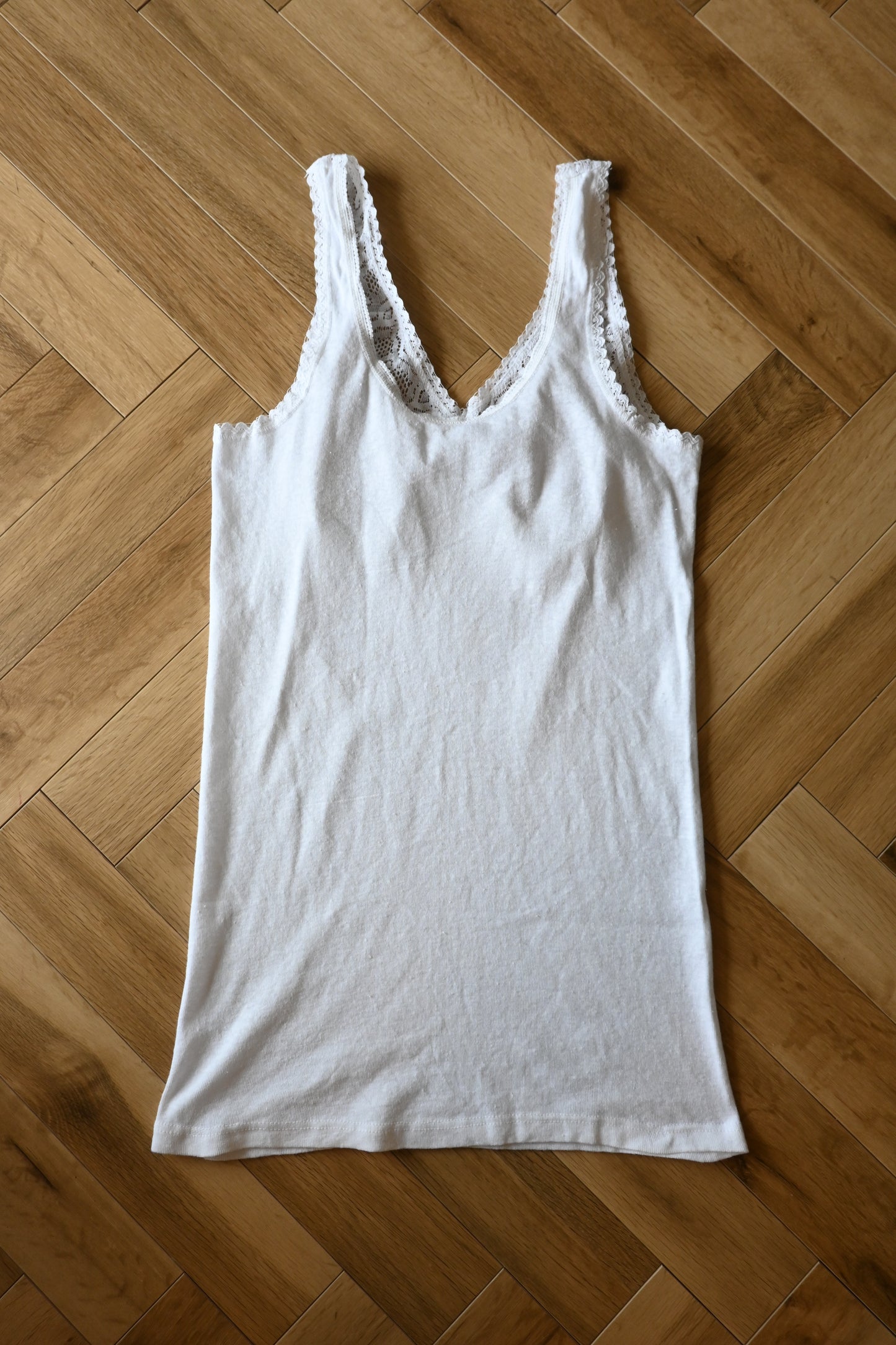 EURO Cotton lace camisole/WHITE