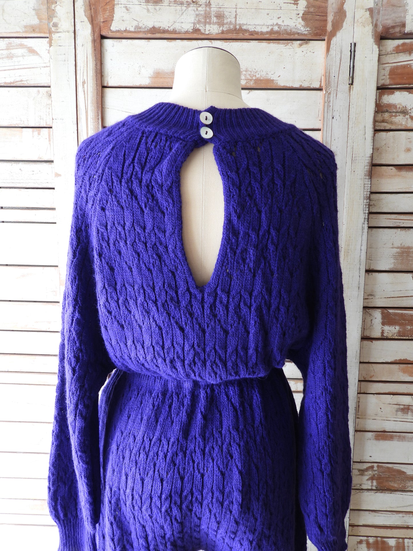 L/S knit jumpsuit/PURPLE