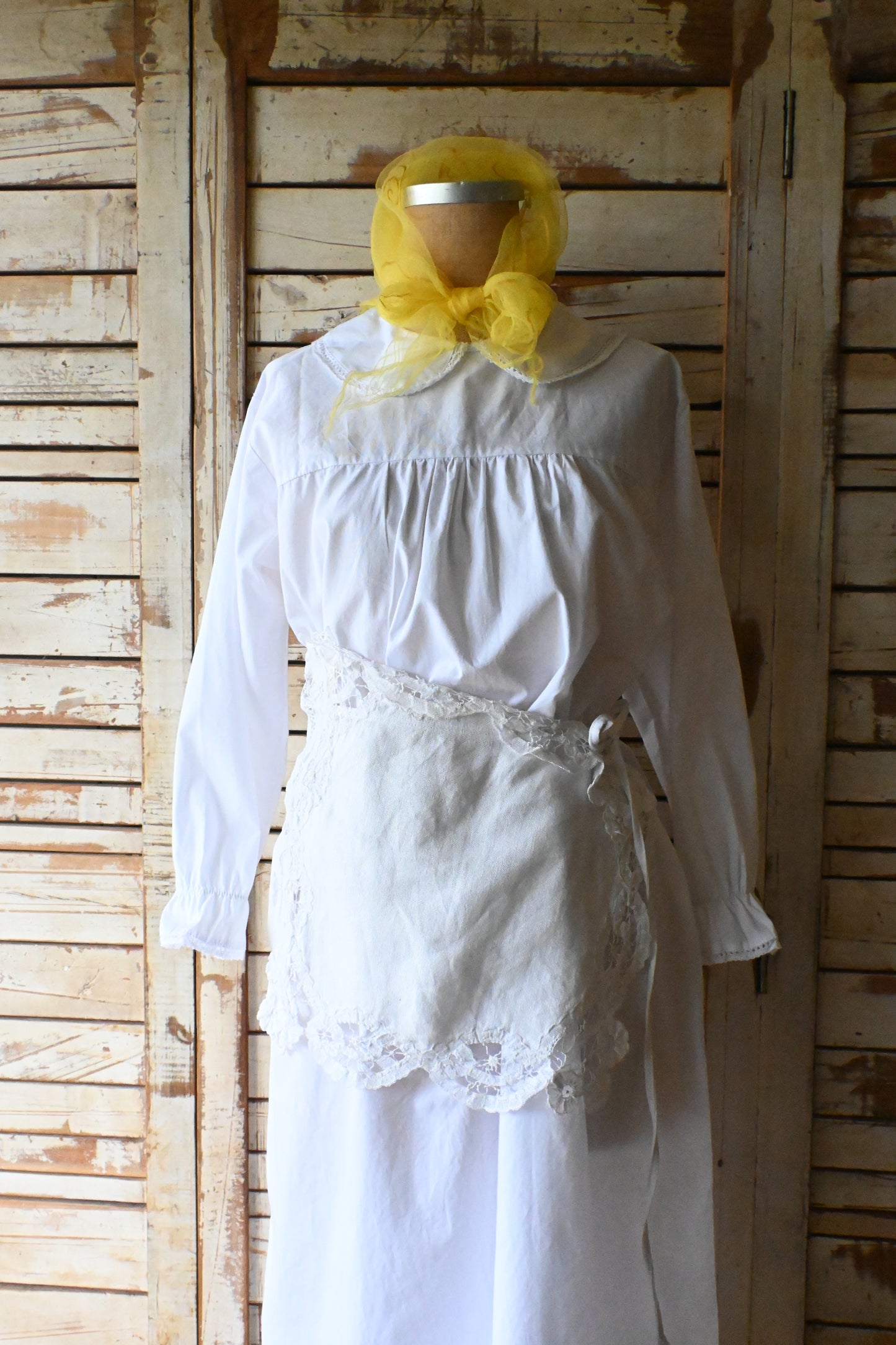 Vintage cotton night dress/WHITE