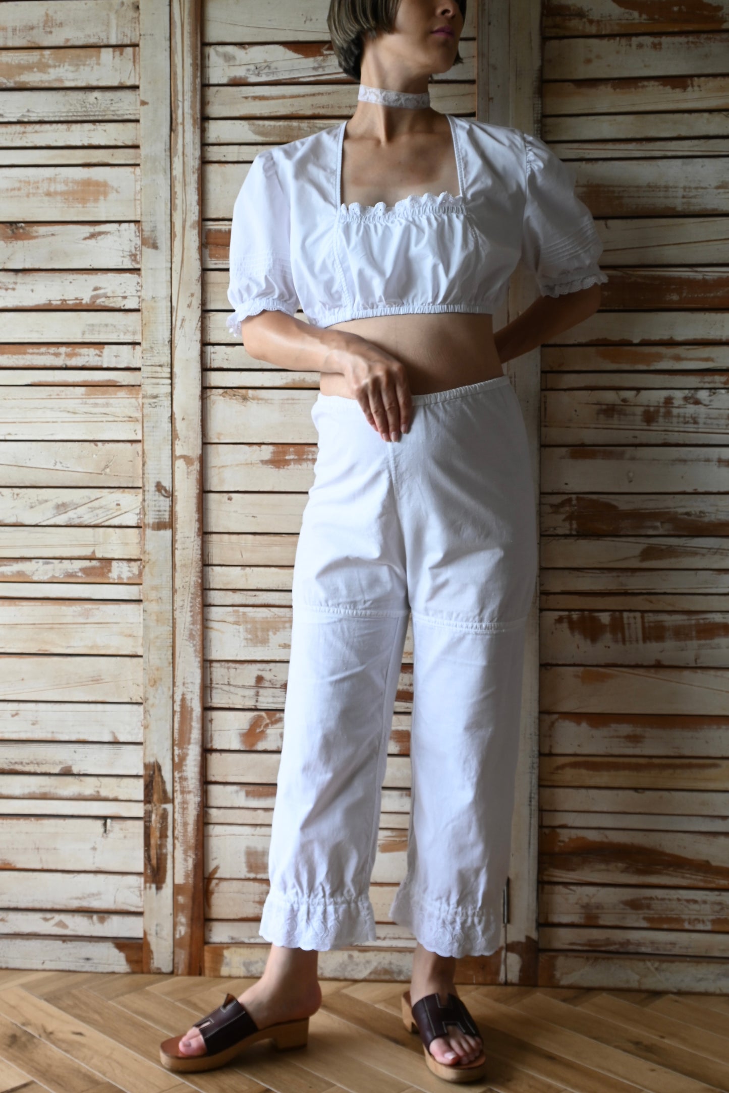 EURO Vintage drawers pants/WHITE