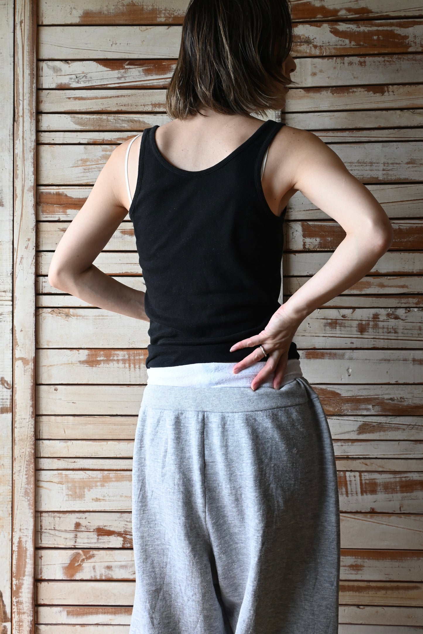 EURO Cotton underwear top/BLACK