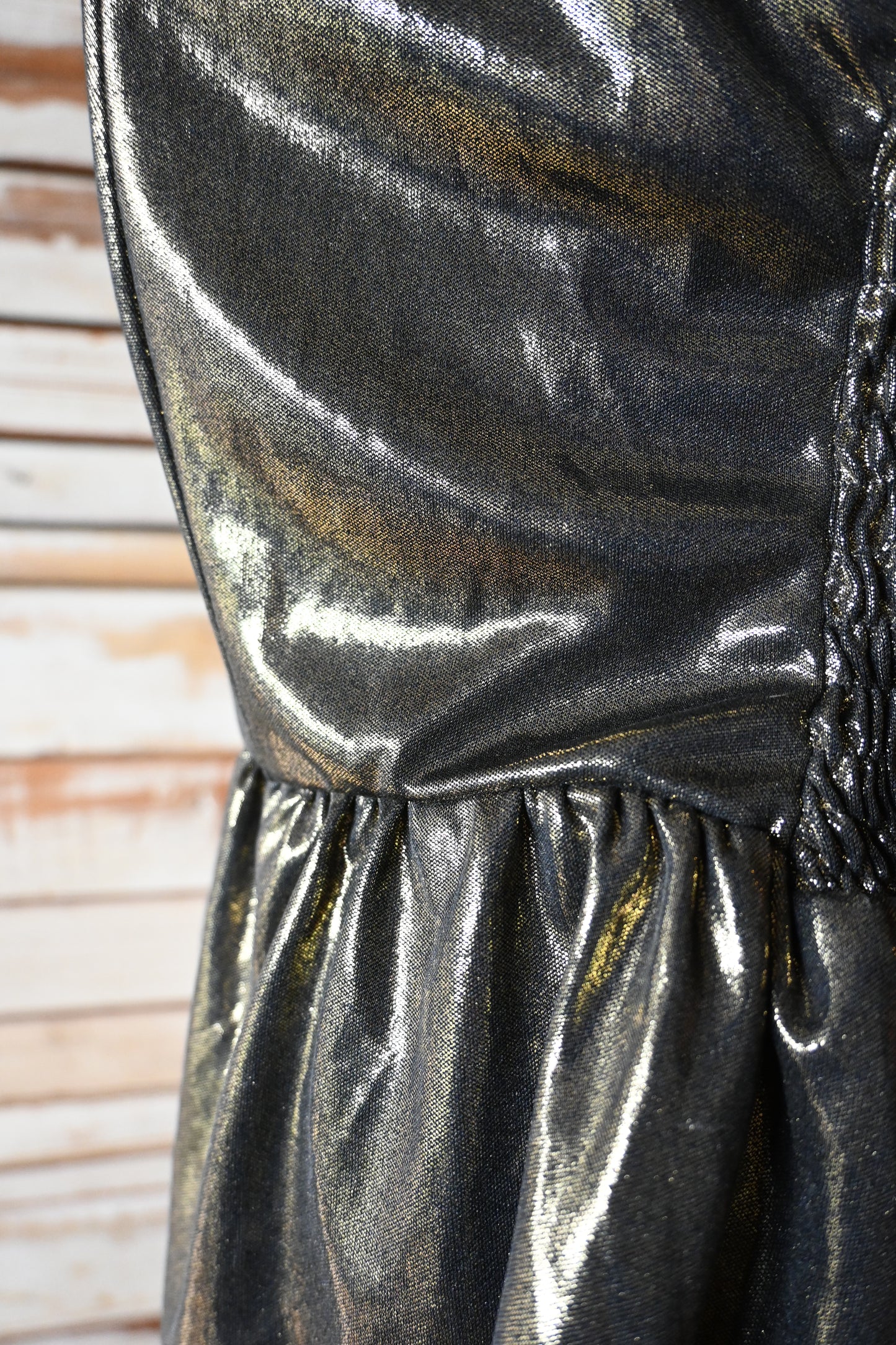 Metallic bustier top/BLACK