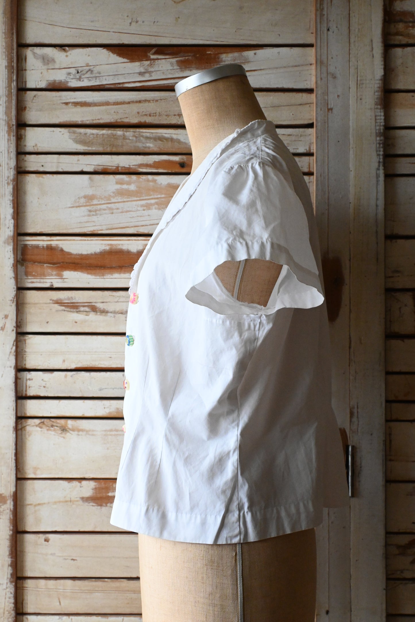 S/S cotton blouse/WHITE