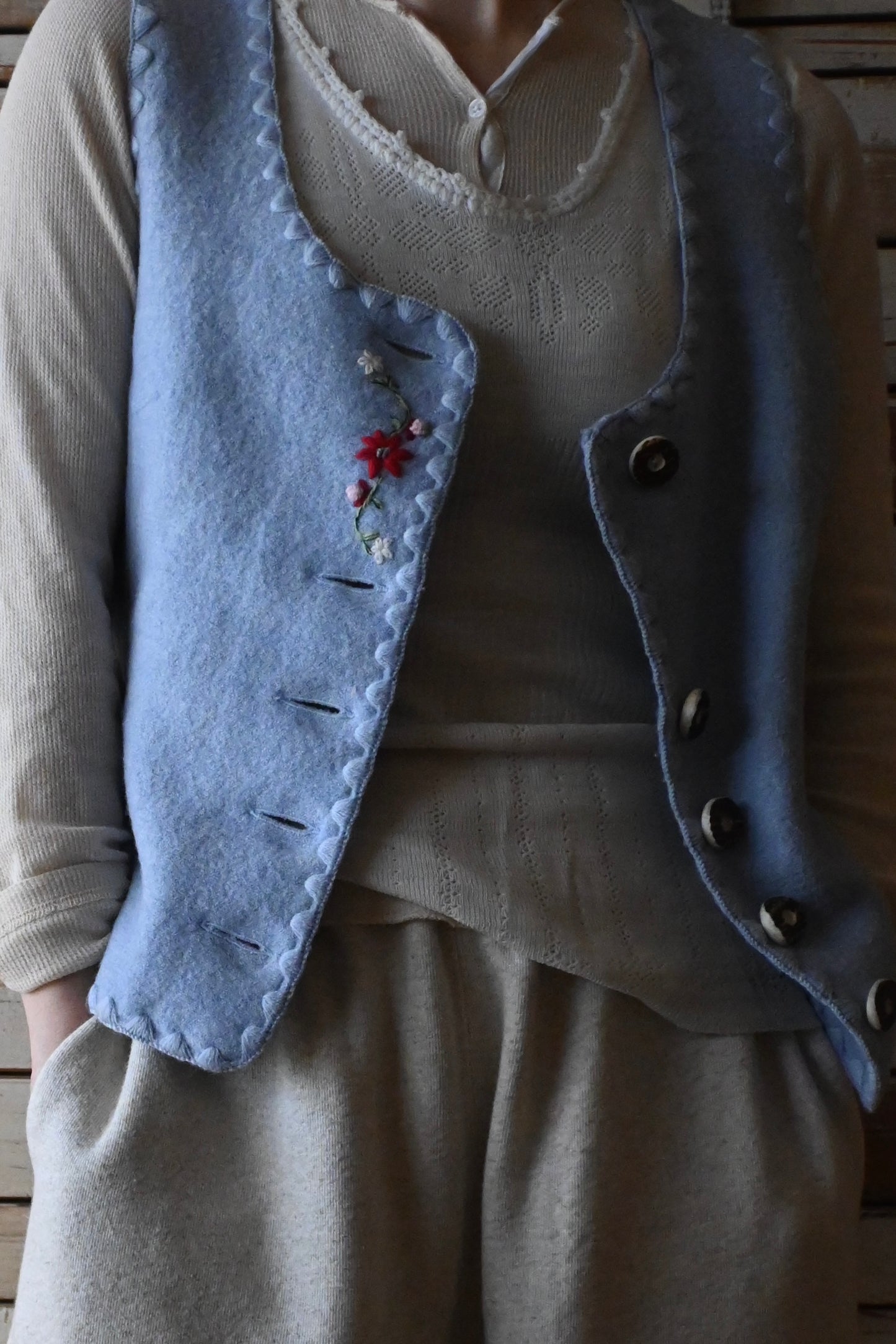 STAPF tyrolean vest/L.BLUE