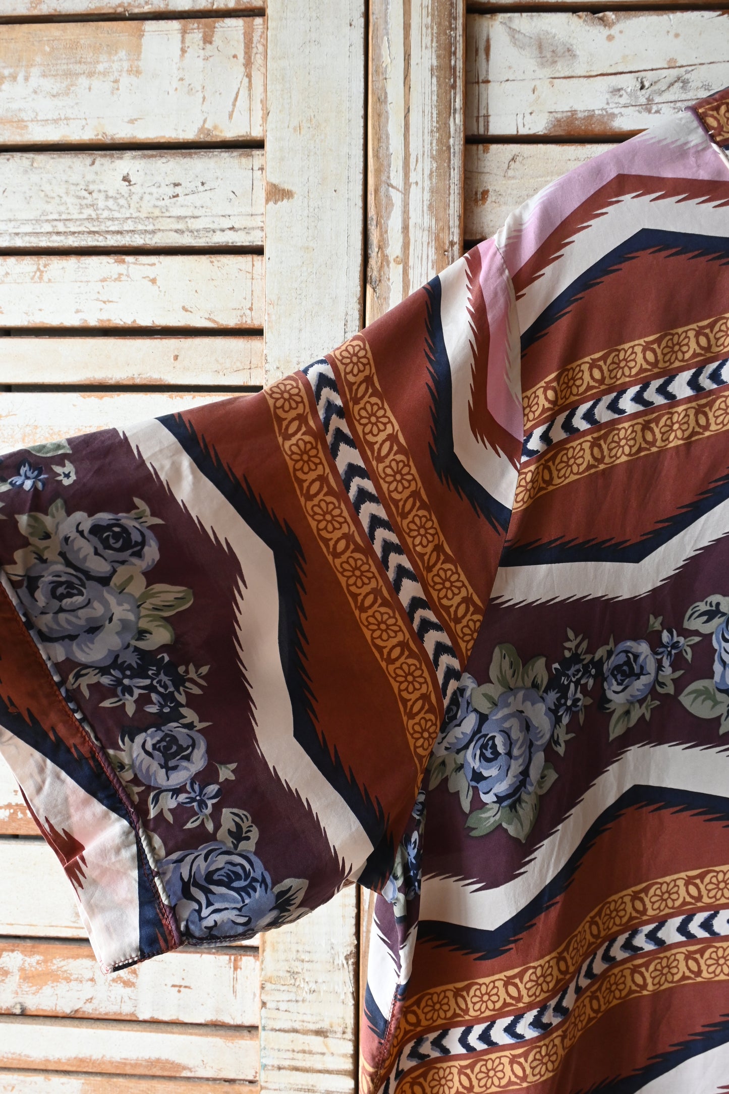 "YESSICA" Silk pattern dress/BROWN