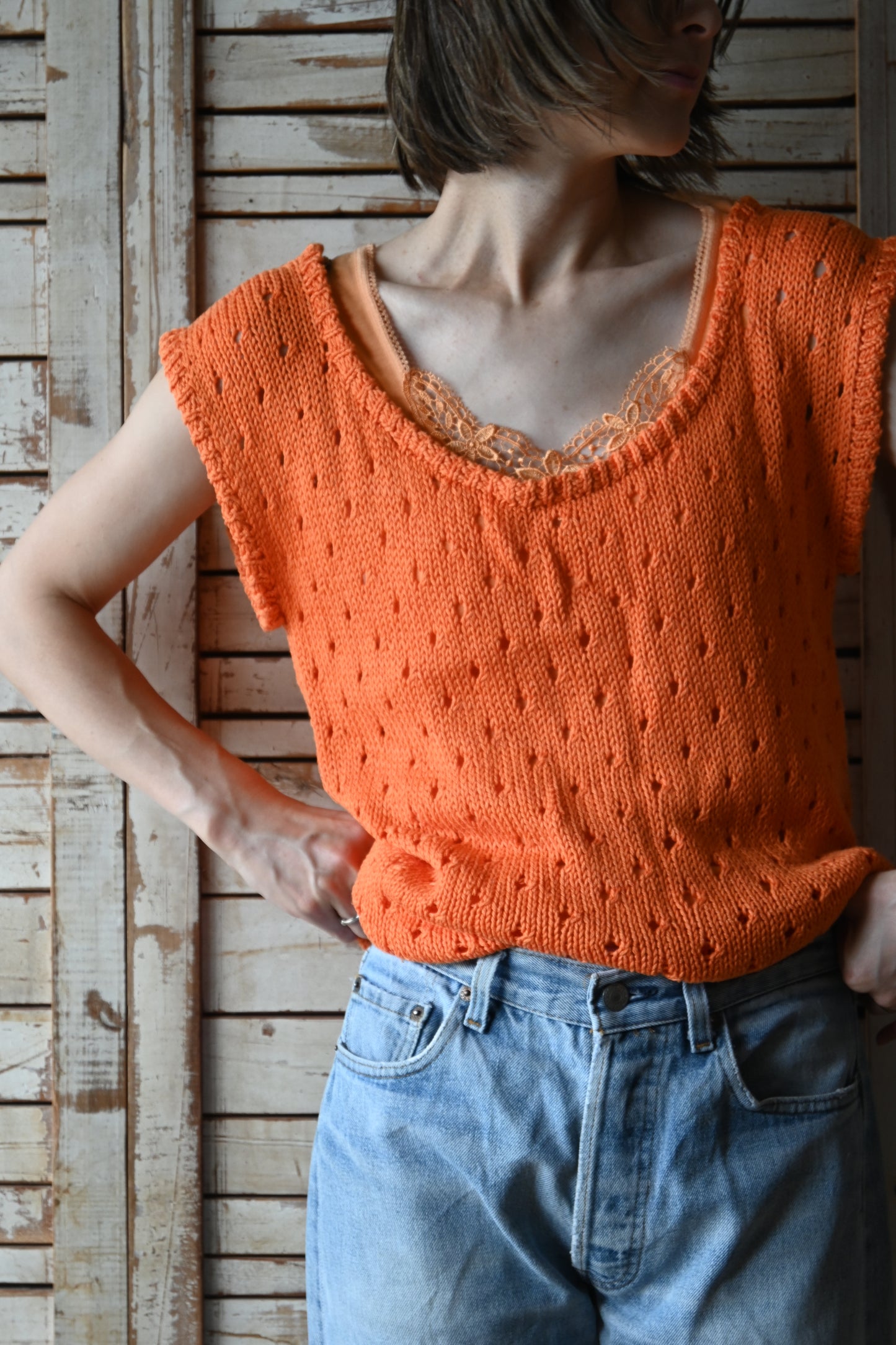 EURO Cotton underwear top/ORANGE