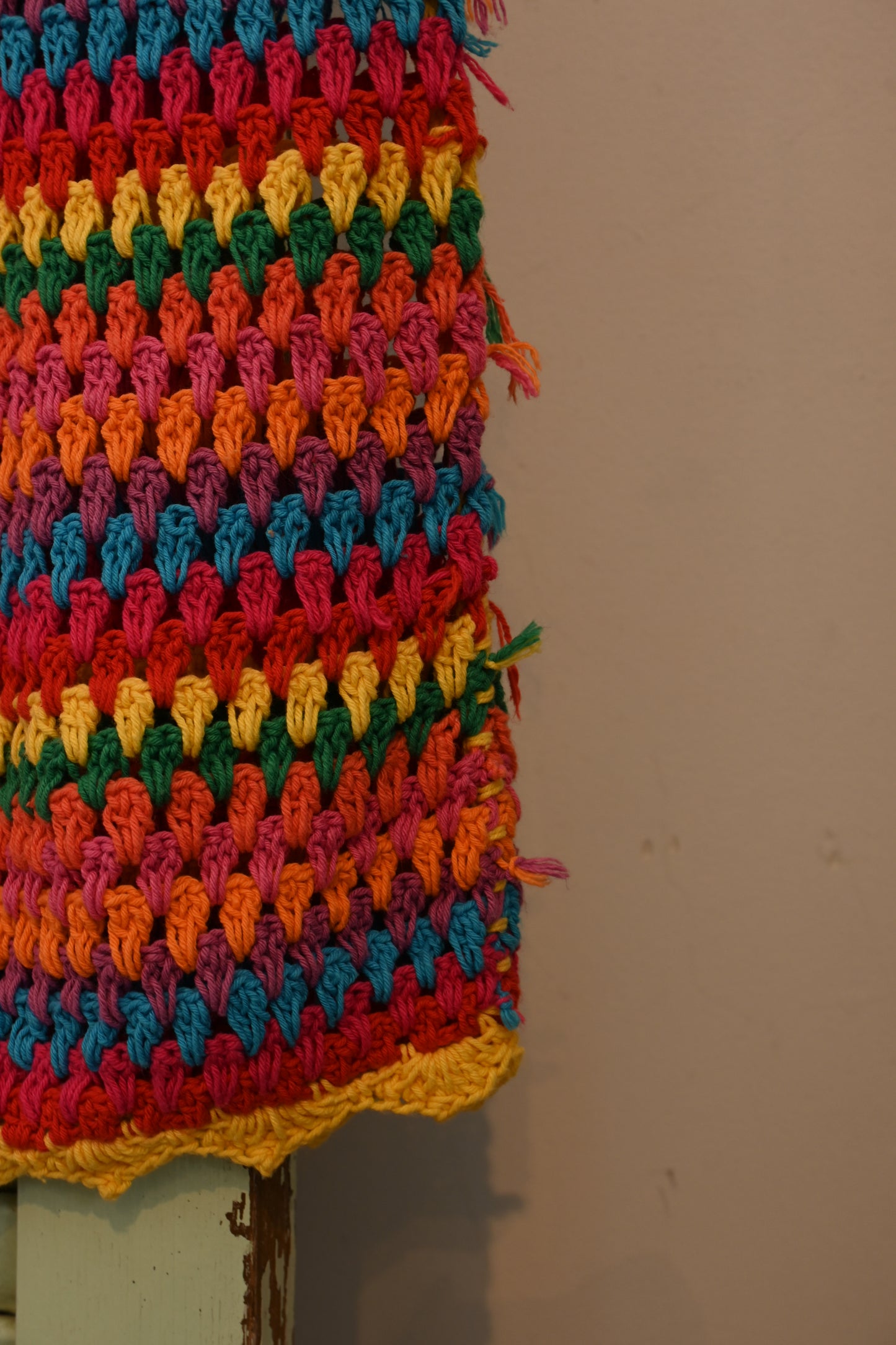 Handmade crochet cotton dress/MULTI