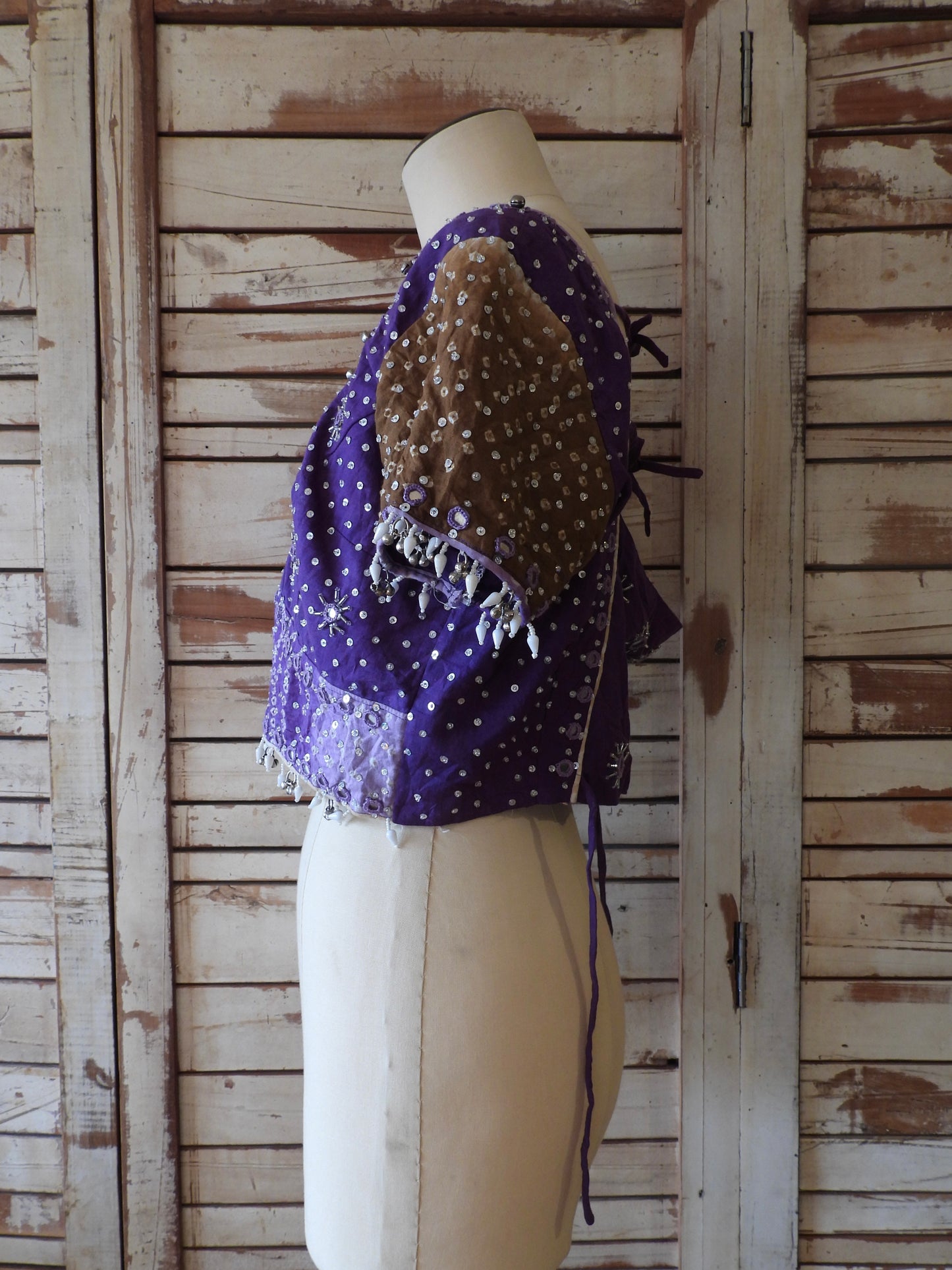 Vintage beaded blouse/PURPLE
