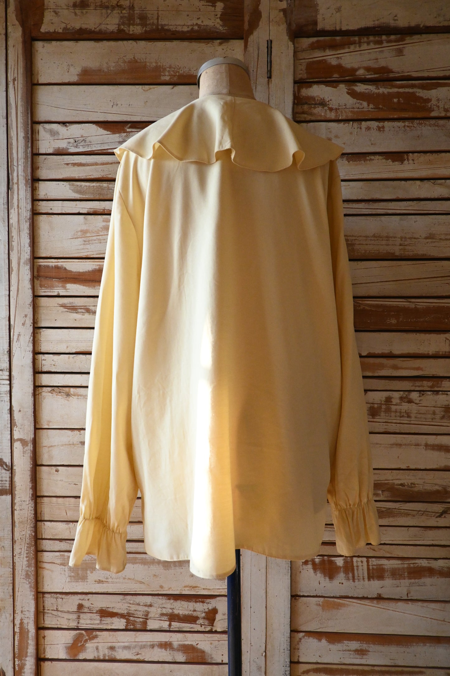 L/S Frill blouse/YELLOW BEIGE