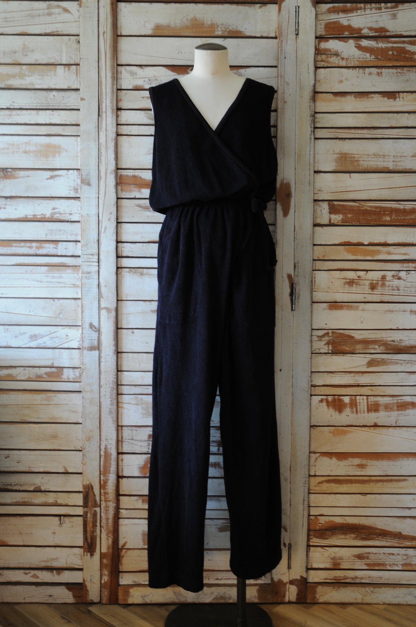80's N/S Pile jumpsuit/BLACK