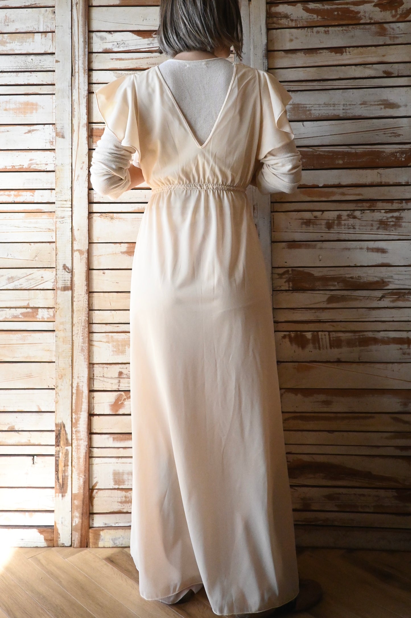 Sleeveless night dress/NUDE COLOR