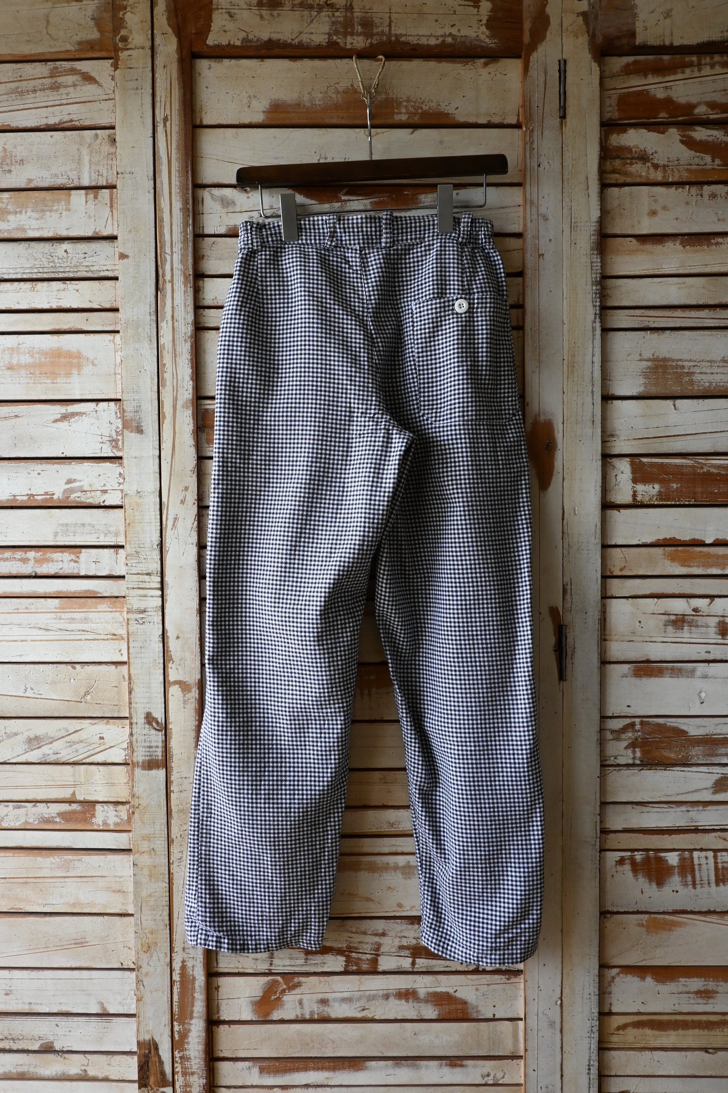 Cotton check pants/BLACK×WHITE