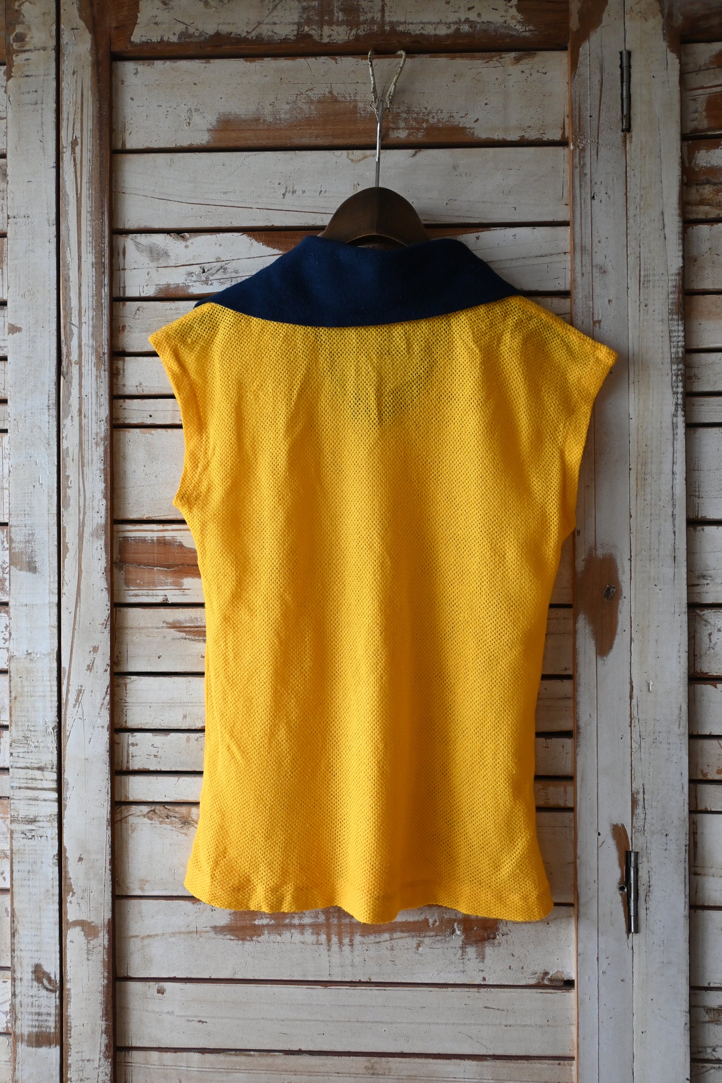 Cotton mesh top/YELLOW