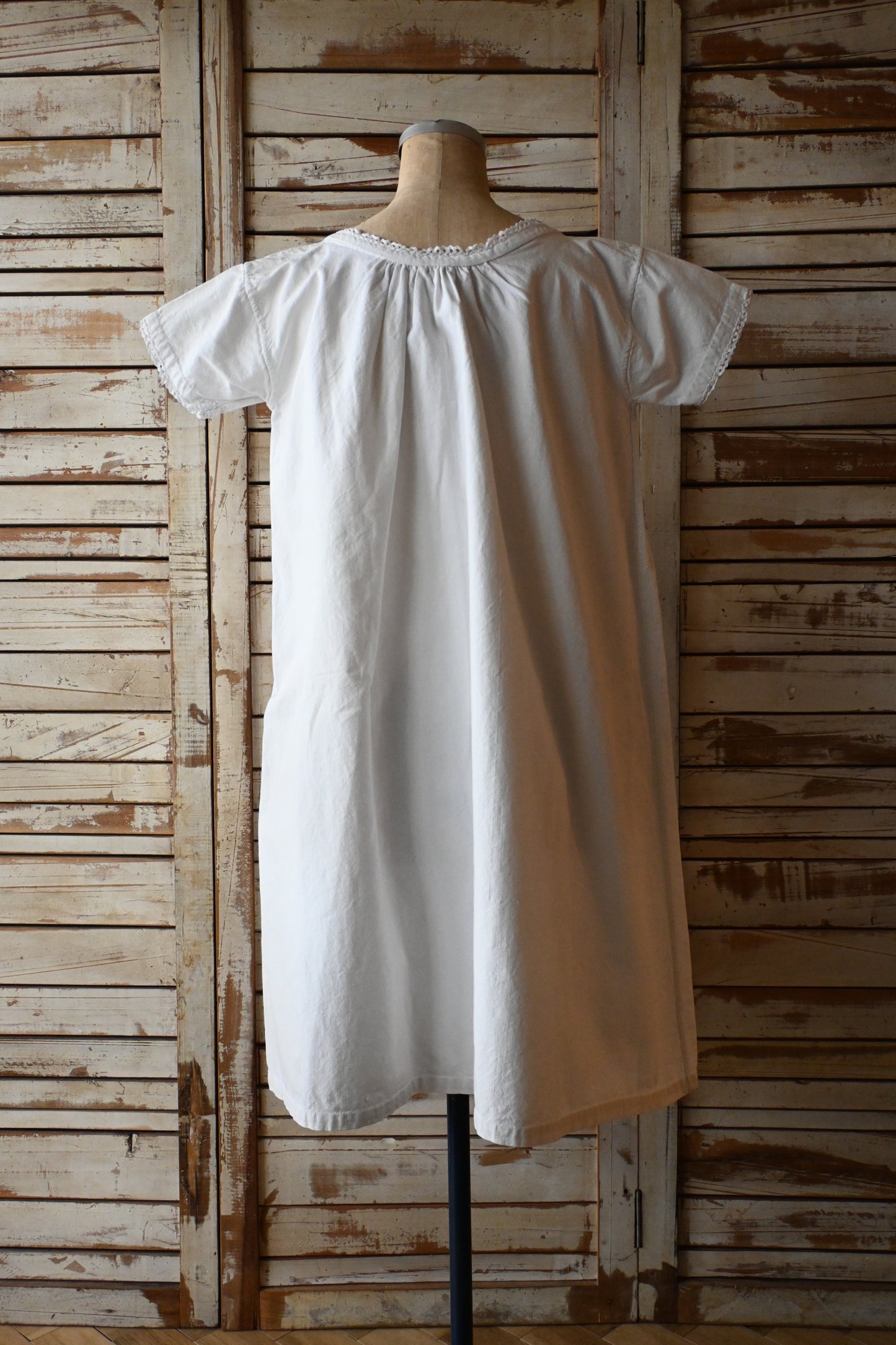 France antique linen dress/IVORY