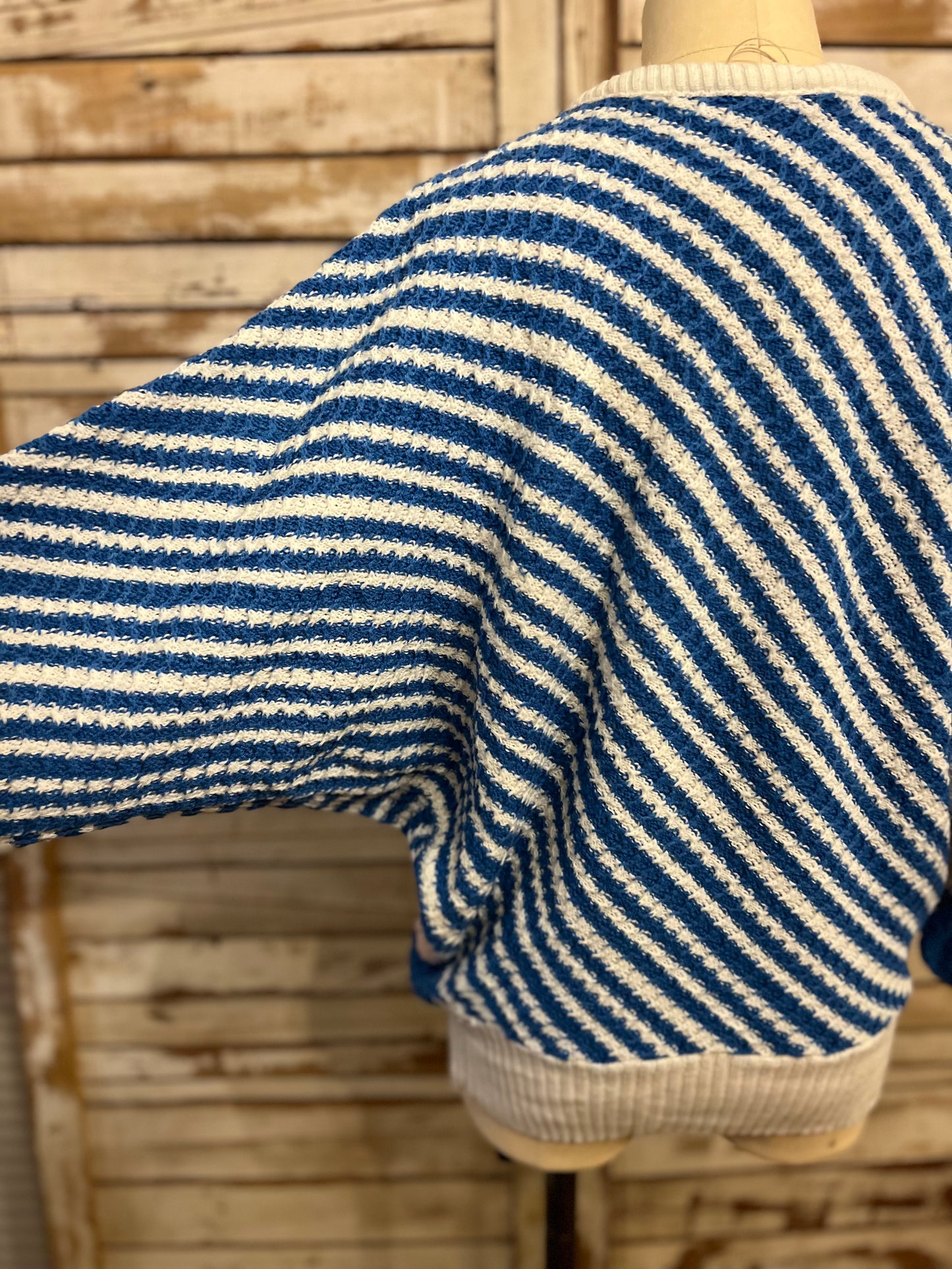 Dolman sleeve knit/BLUE×PINK