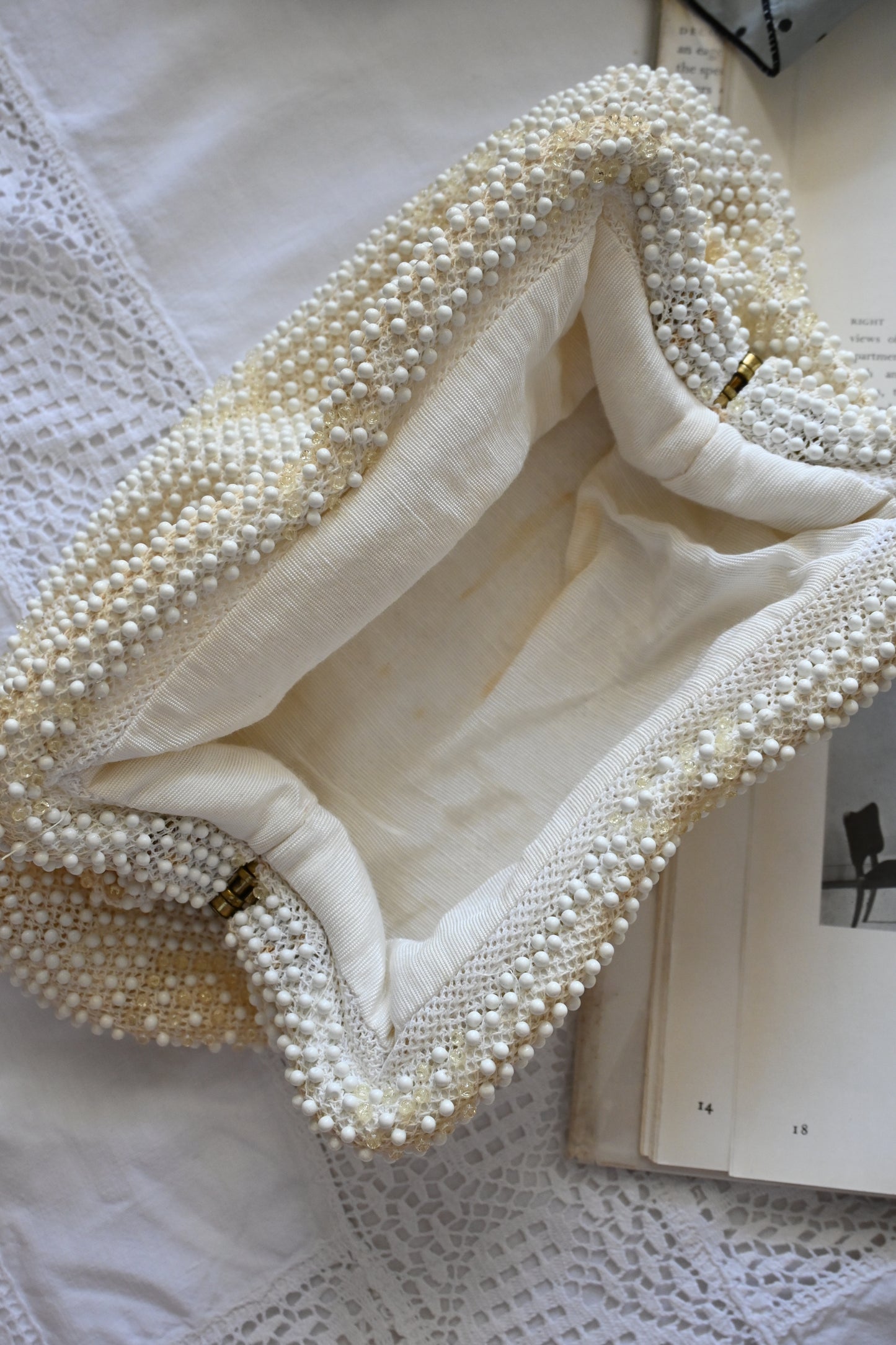 50's Beaded bag/IVORY