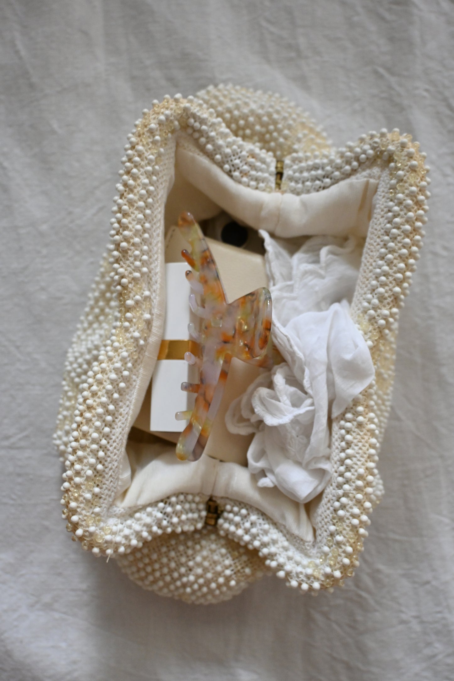 50's Beaded bag/IVORY