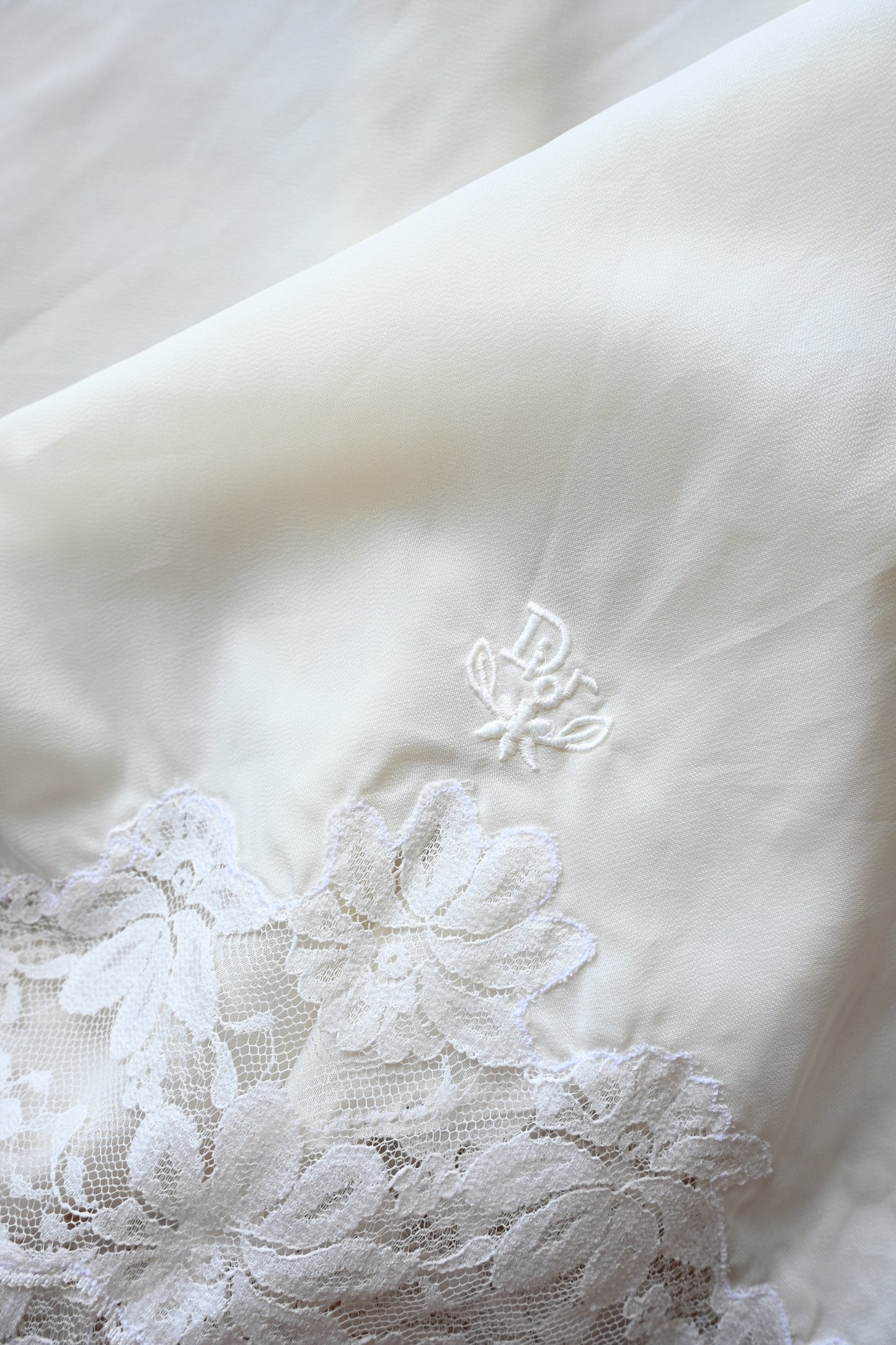 Christian Dior slip skirt/WHITE
