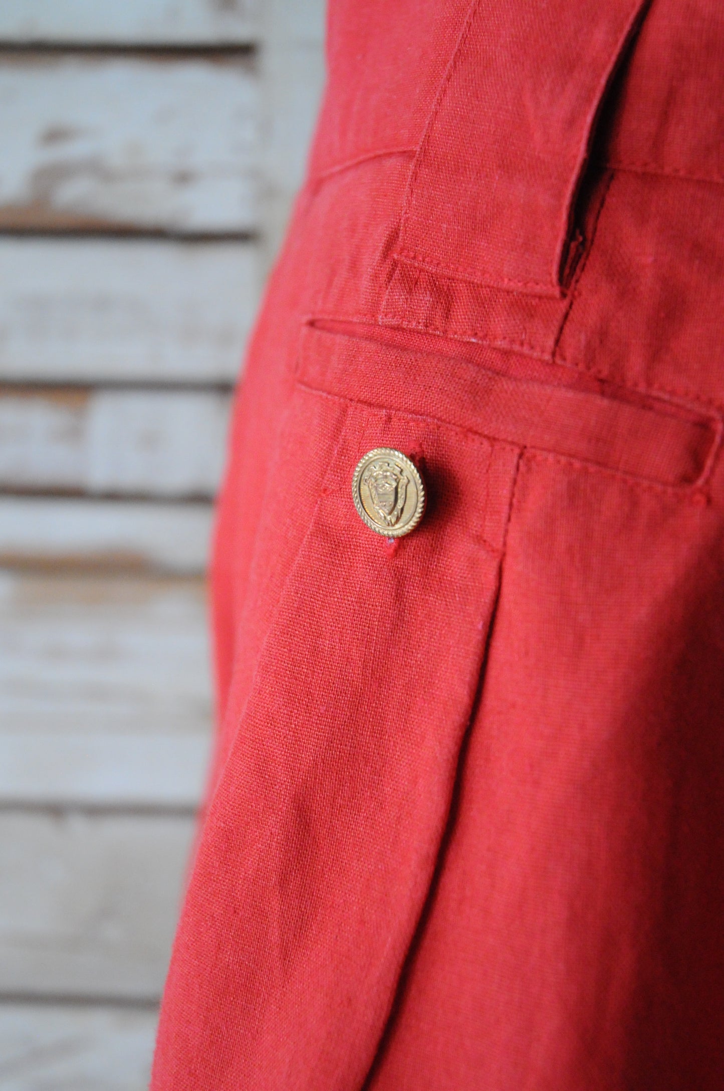 80's Ramie shorts/RED