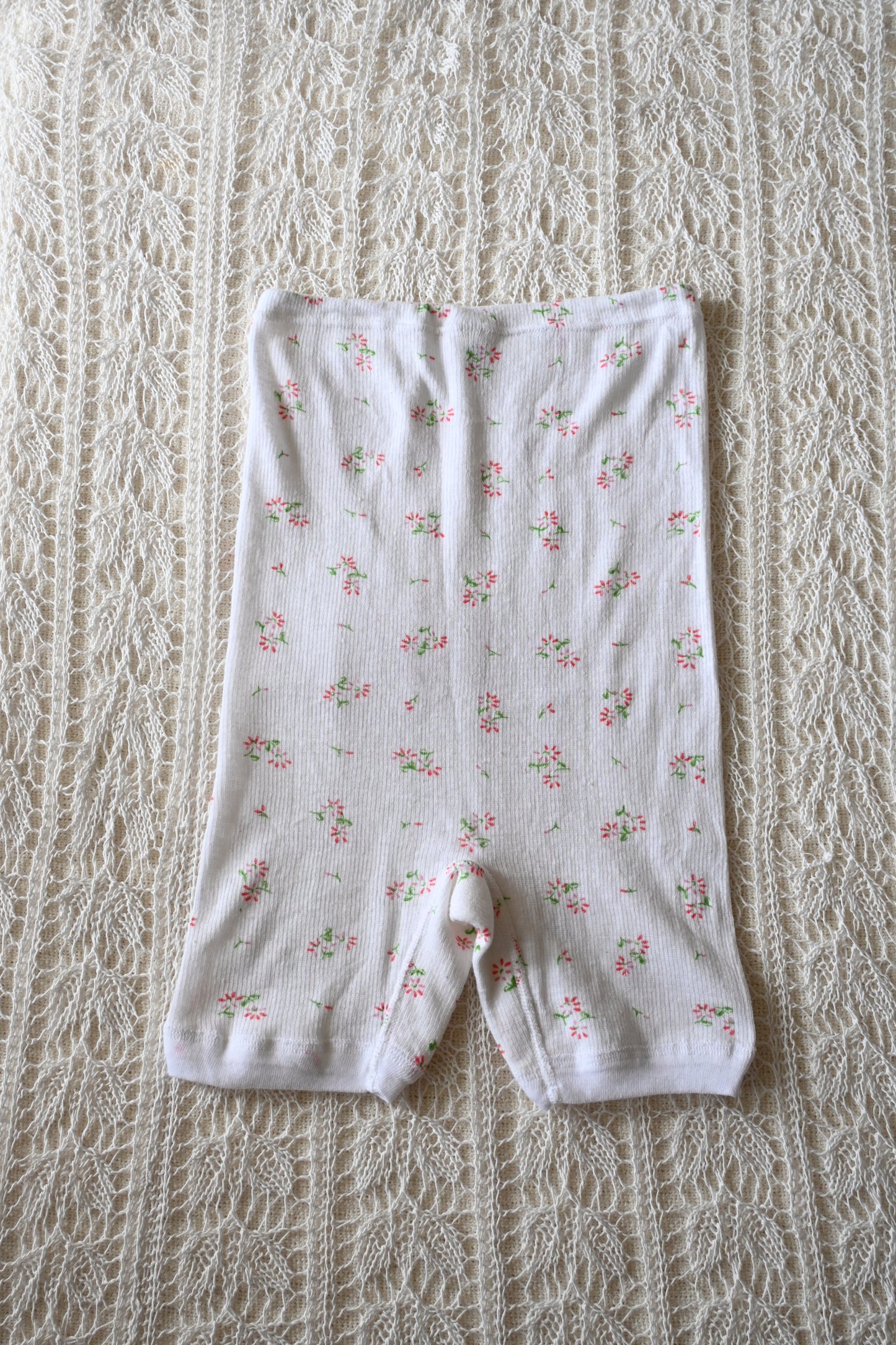 EURO Underwear flower rib shorts/WHITE