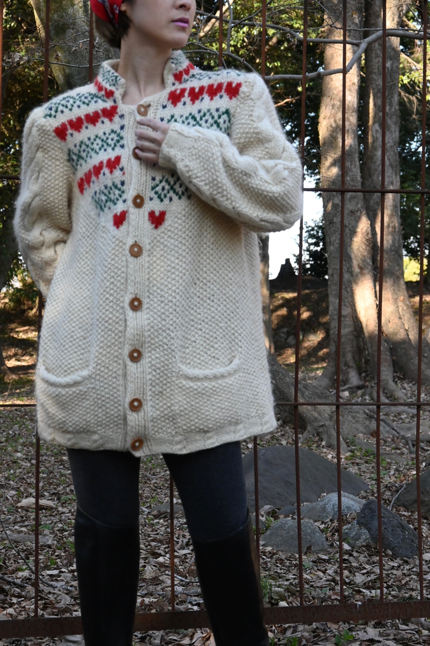 80's "SUSAN BRISTOL" Nordic Heart Sweater