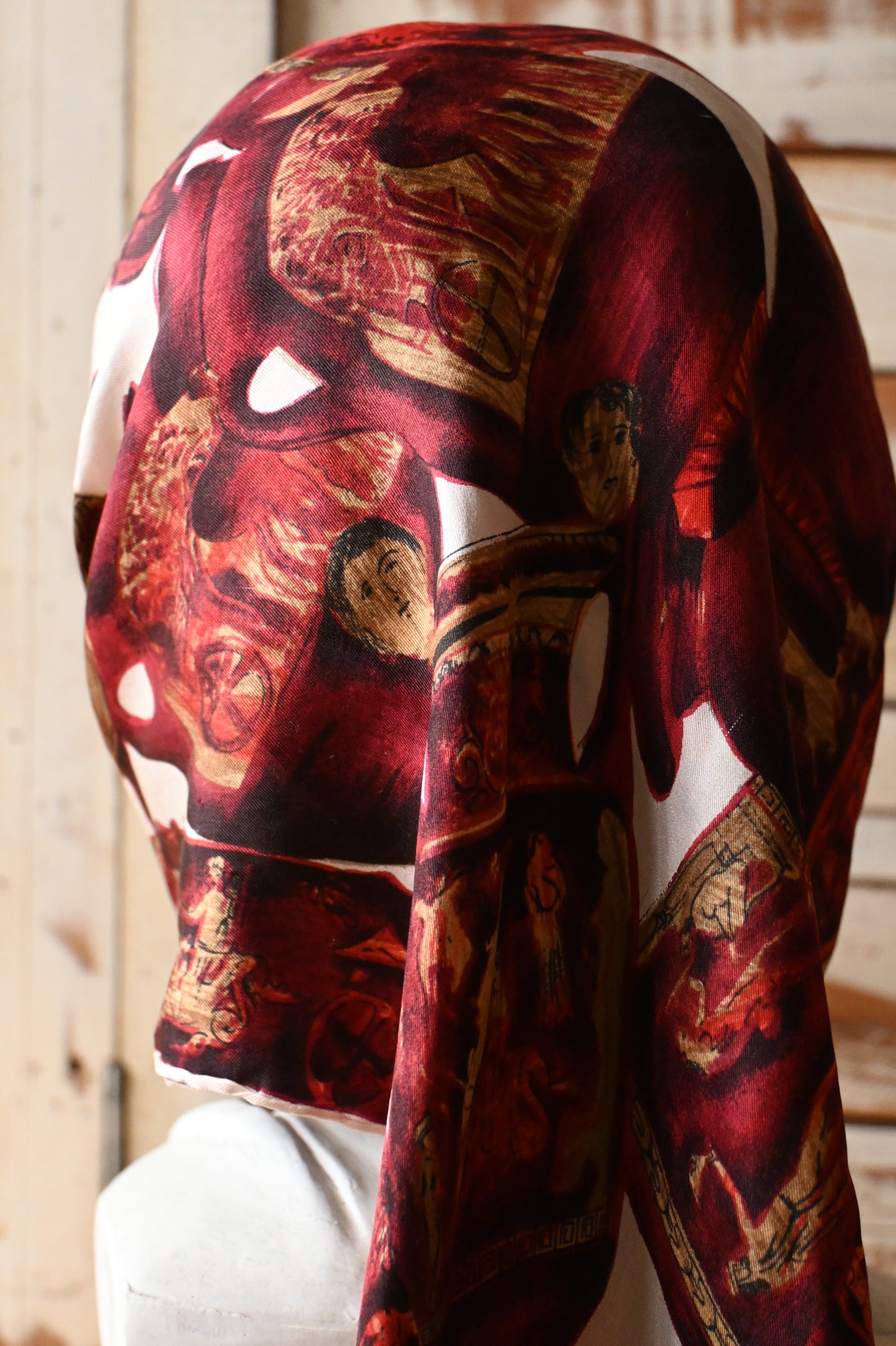 Vintage silk scarf/AMPHORA