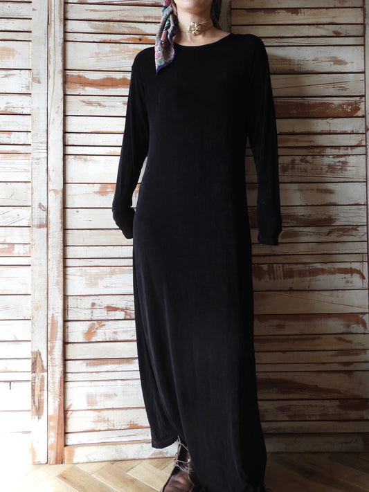 L/S Black long dress/BLACK