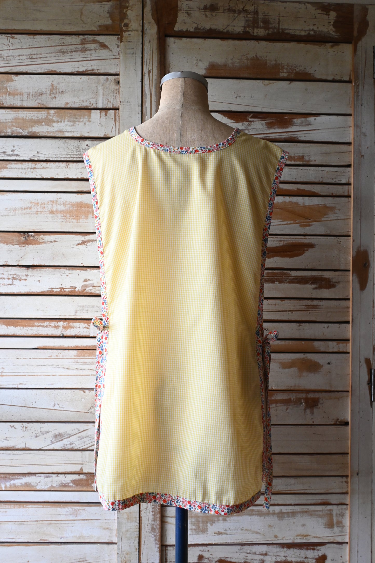 Flower smock apron/YELLOW