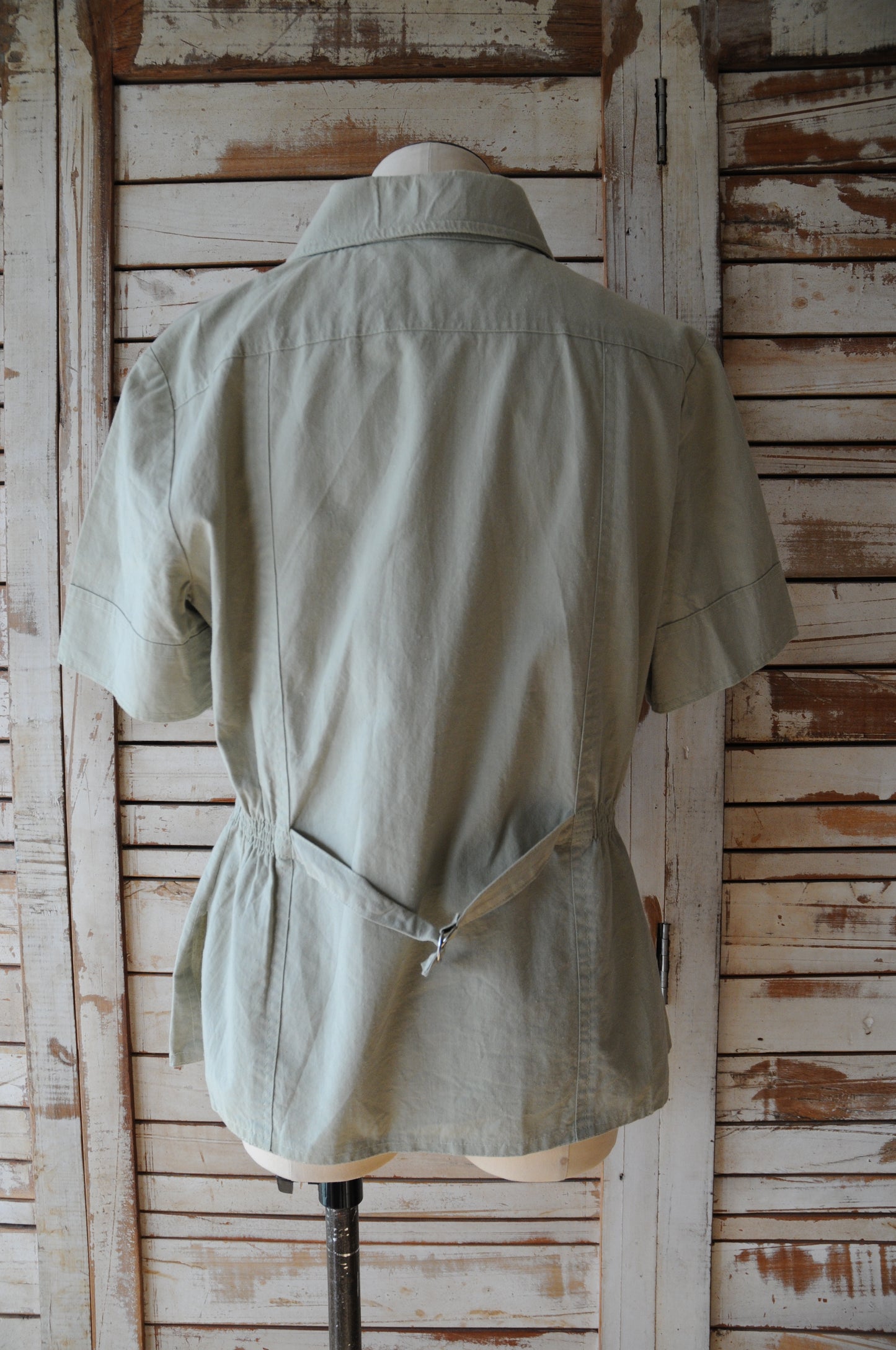 Short sleeves shirt jacket/LIGHT KHAKI