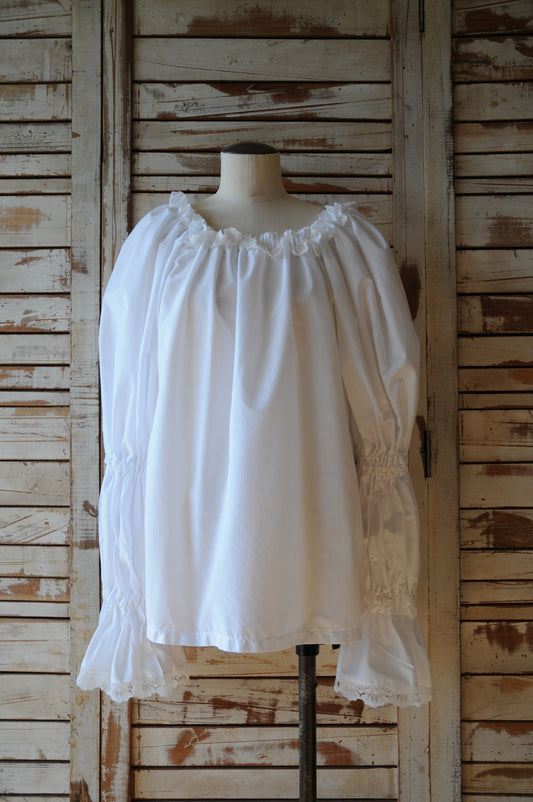 Cotton design blouse/WHITE