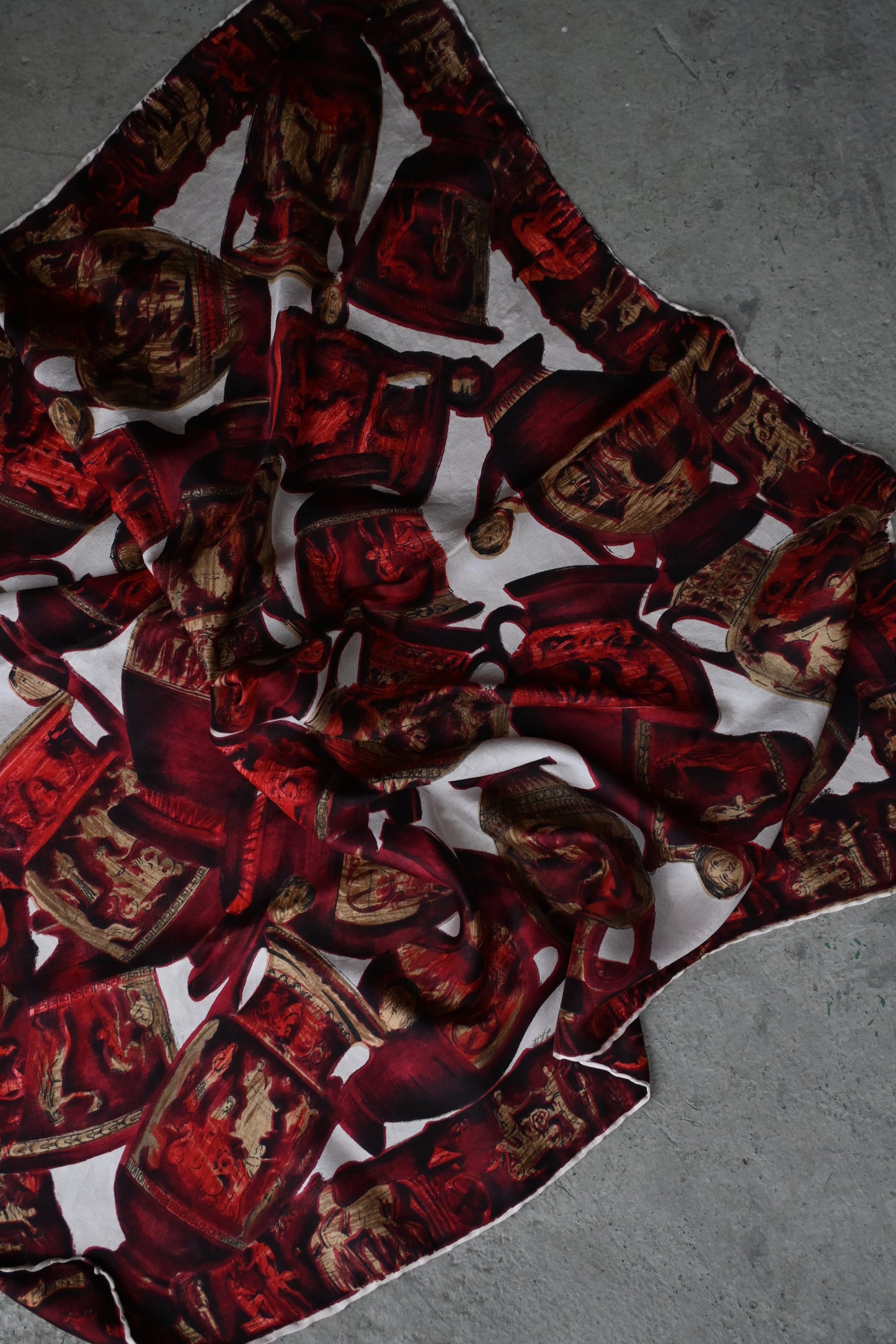 Vintage silk scarf/AMPHORA