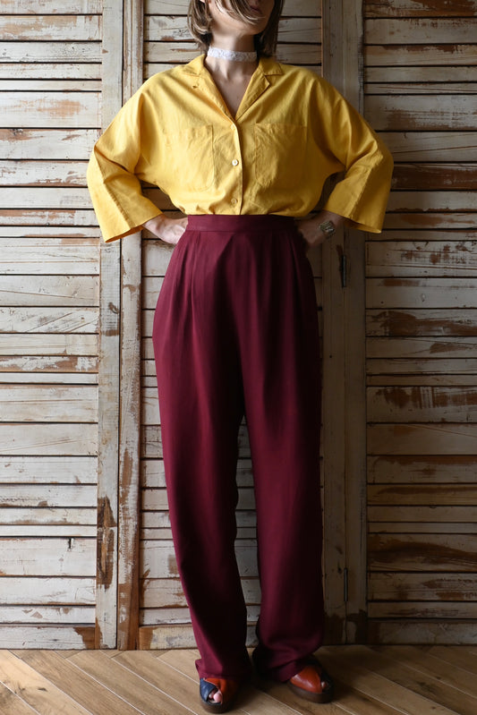 Rayon easy pants/BURGUNDY