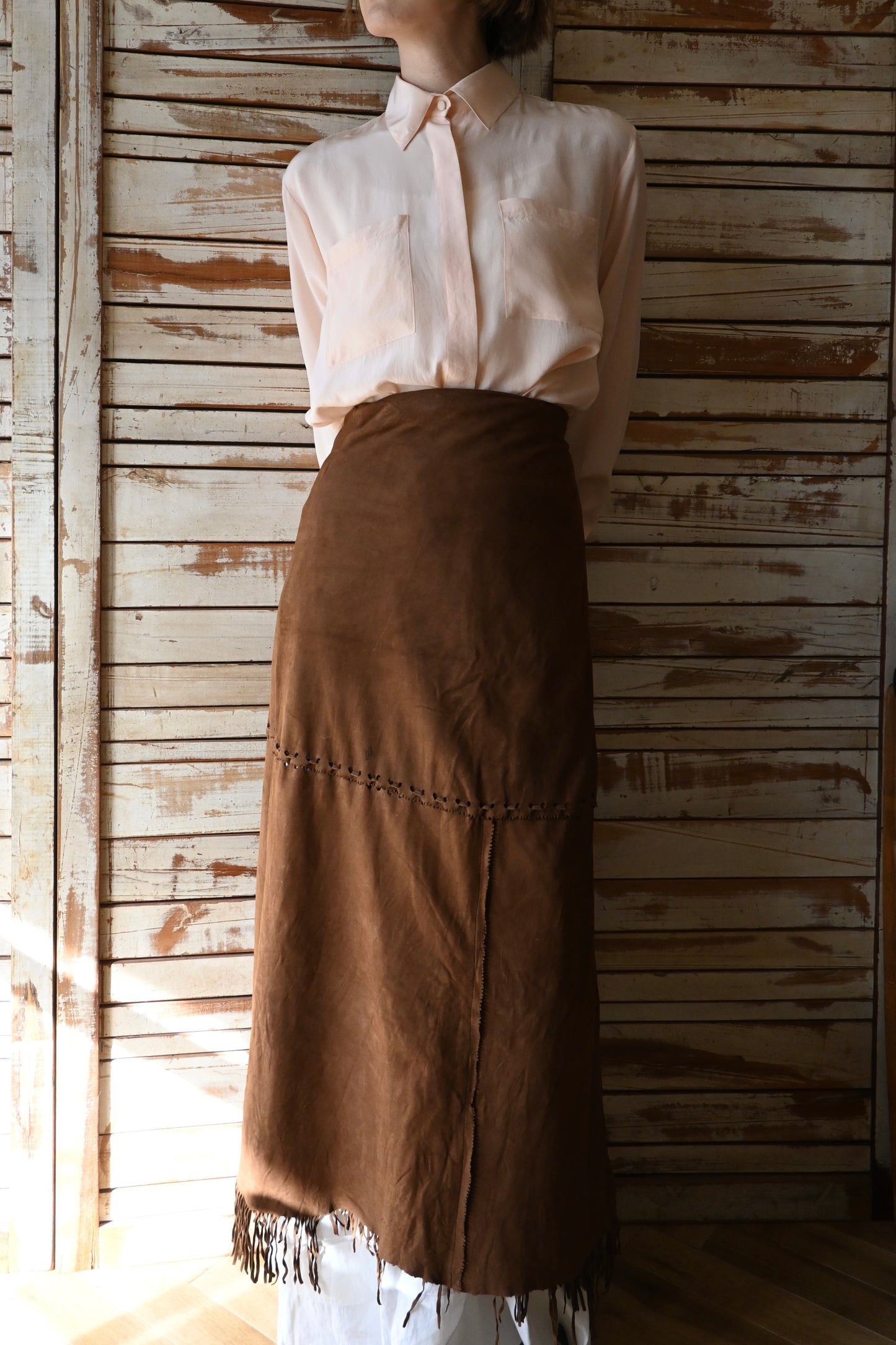 Silk blouse/SALMON PINK