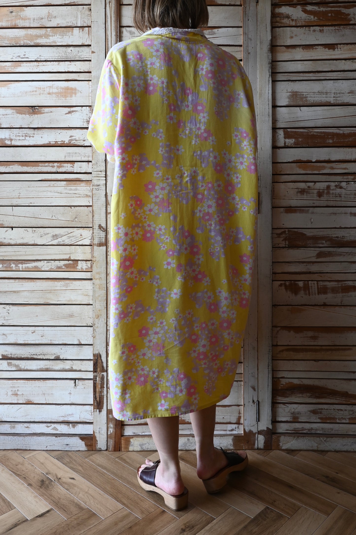 60's Flower dress/YELLOW