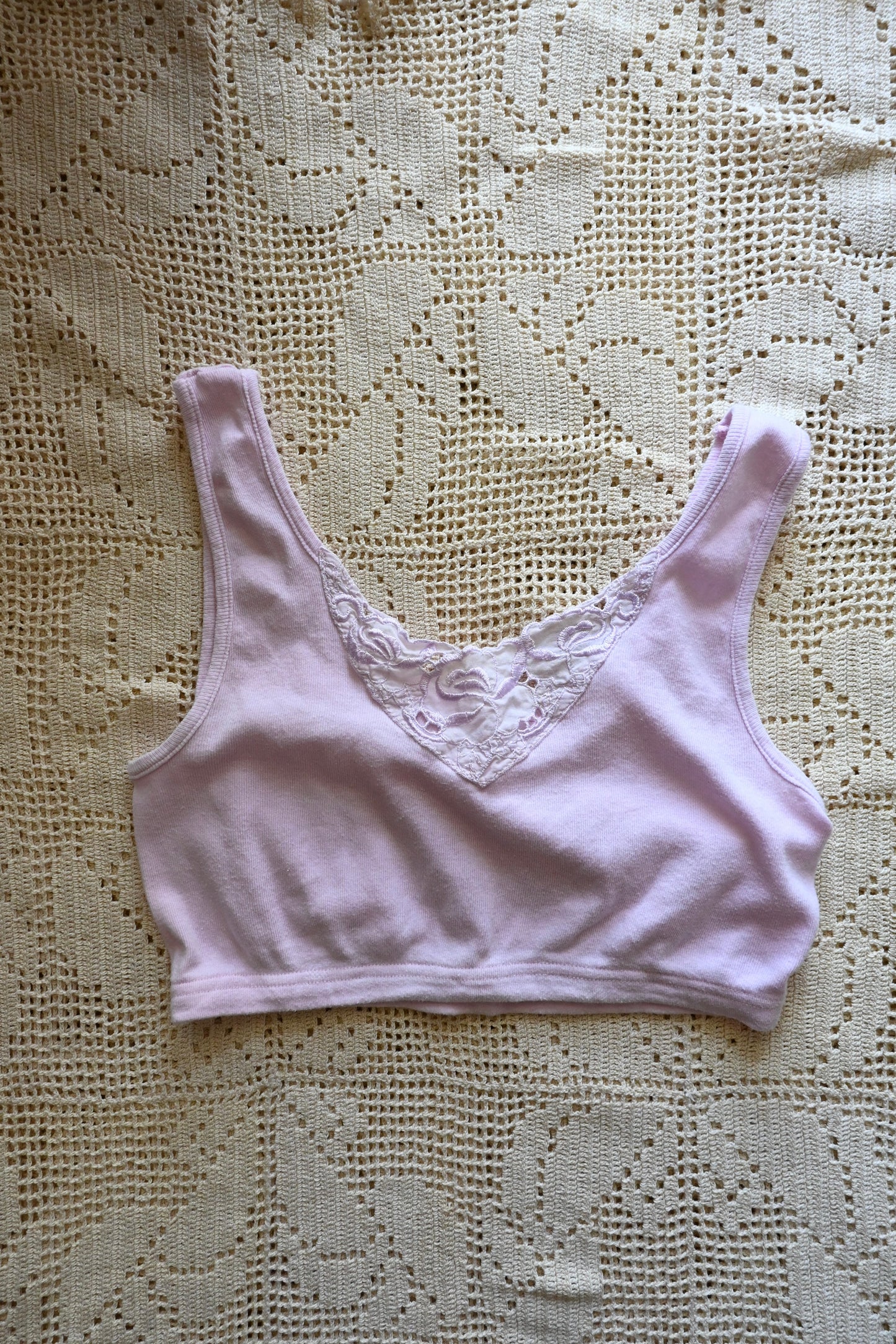 EURO  Cropped lace top/PINK