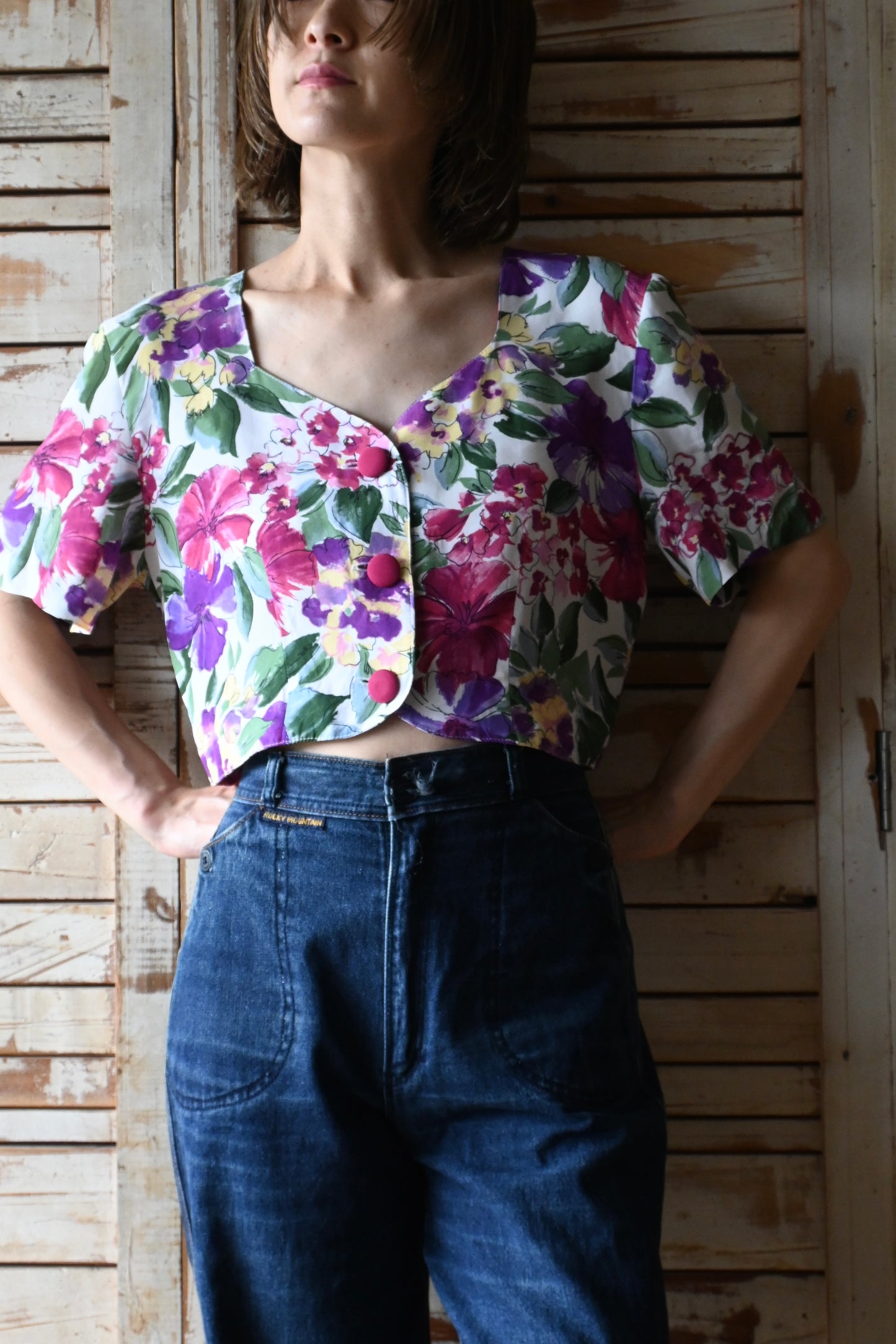 90's Flower print top