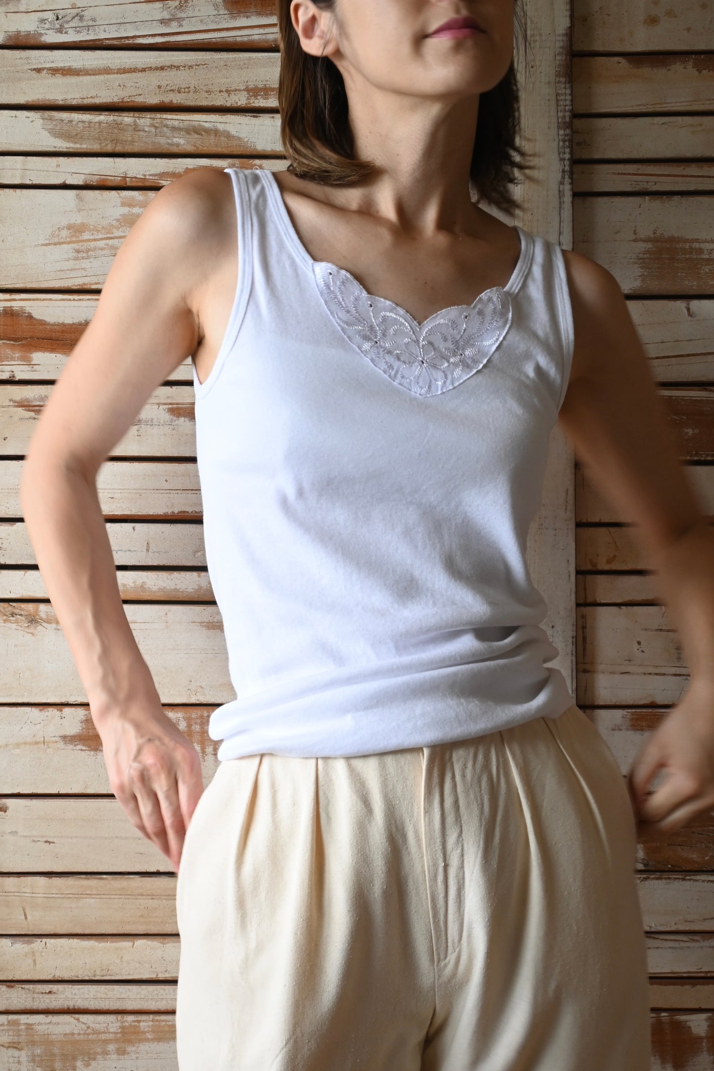 EURO Cotton underwear top/WHITE
