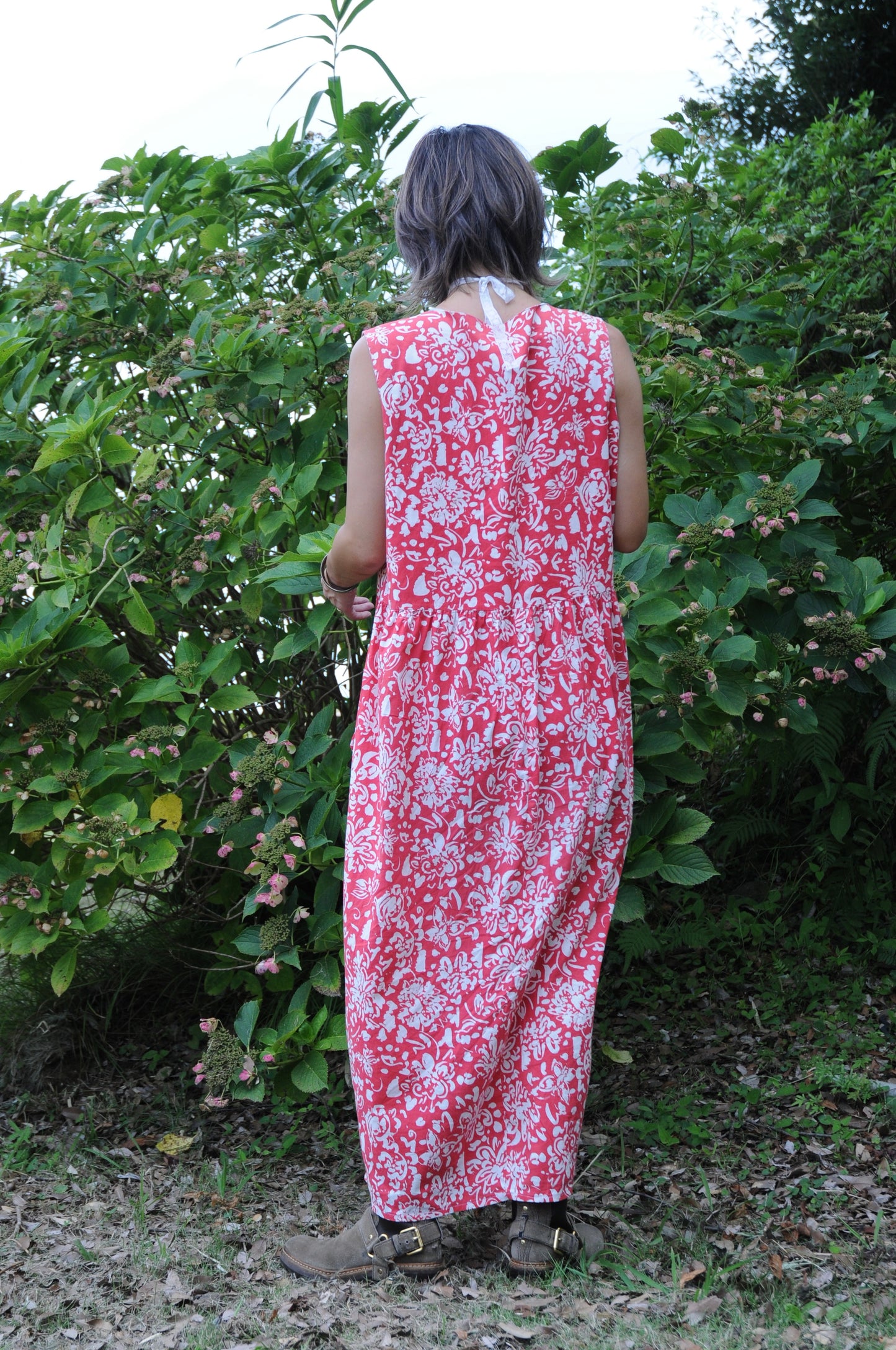 80's "Laura ashley" flower dress/RED