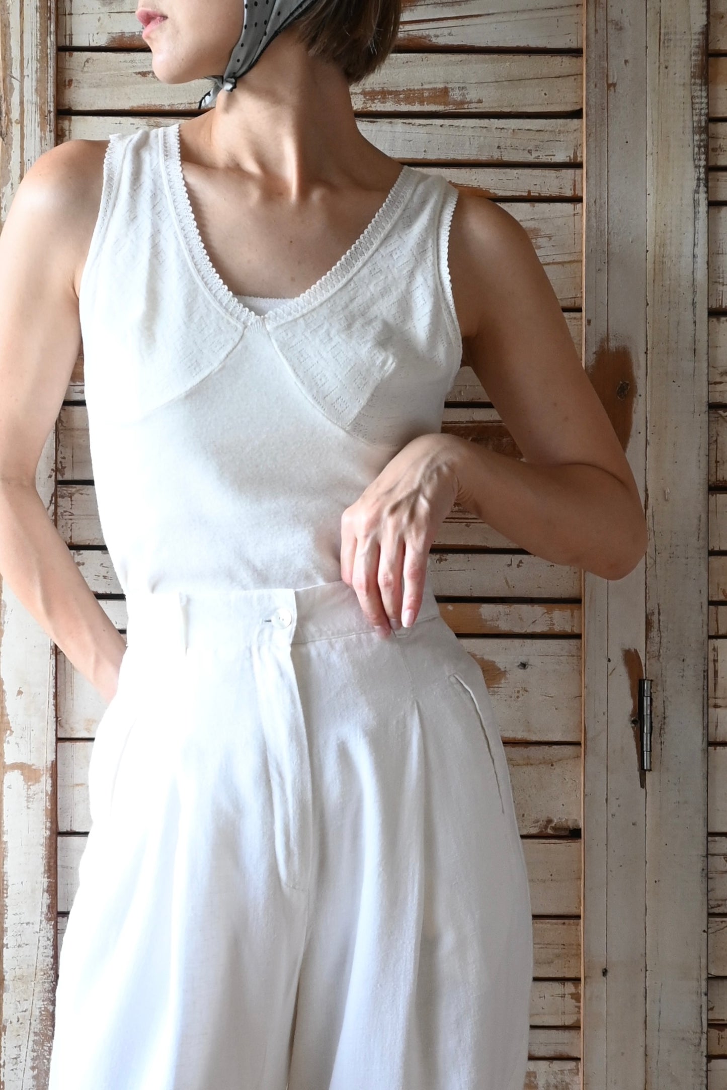 EURO Underwear knit top/IVORY