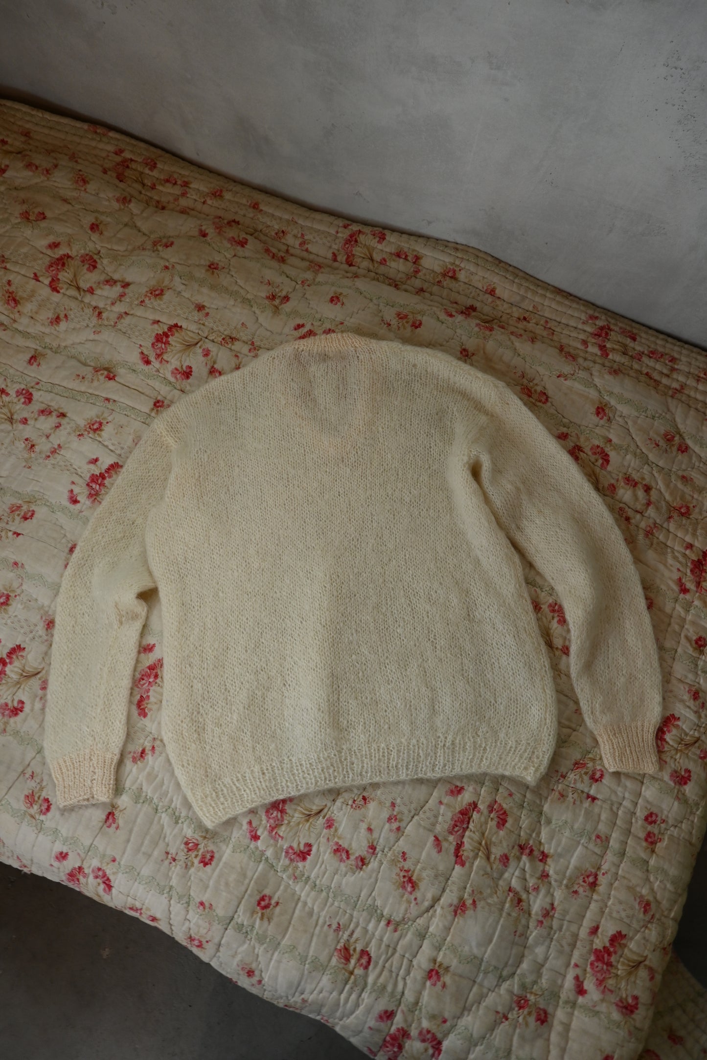 Mohair knit sweater/OFF WHITE