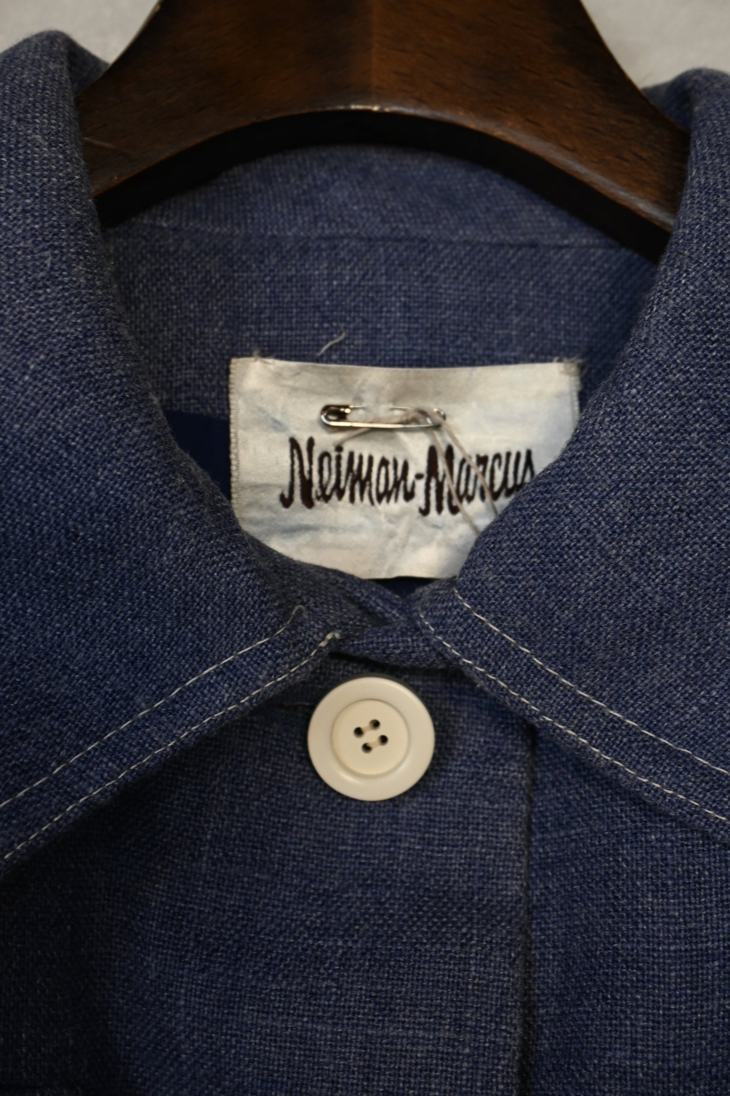70's "Neiman Marcus" Linen jacket/BLUE