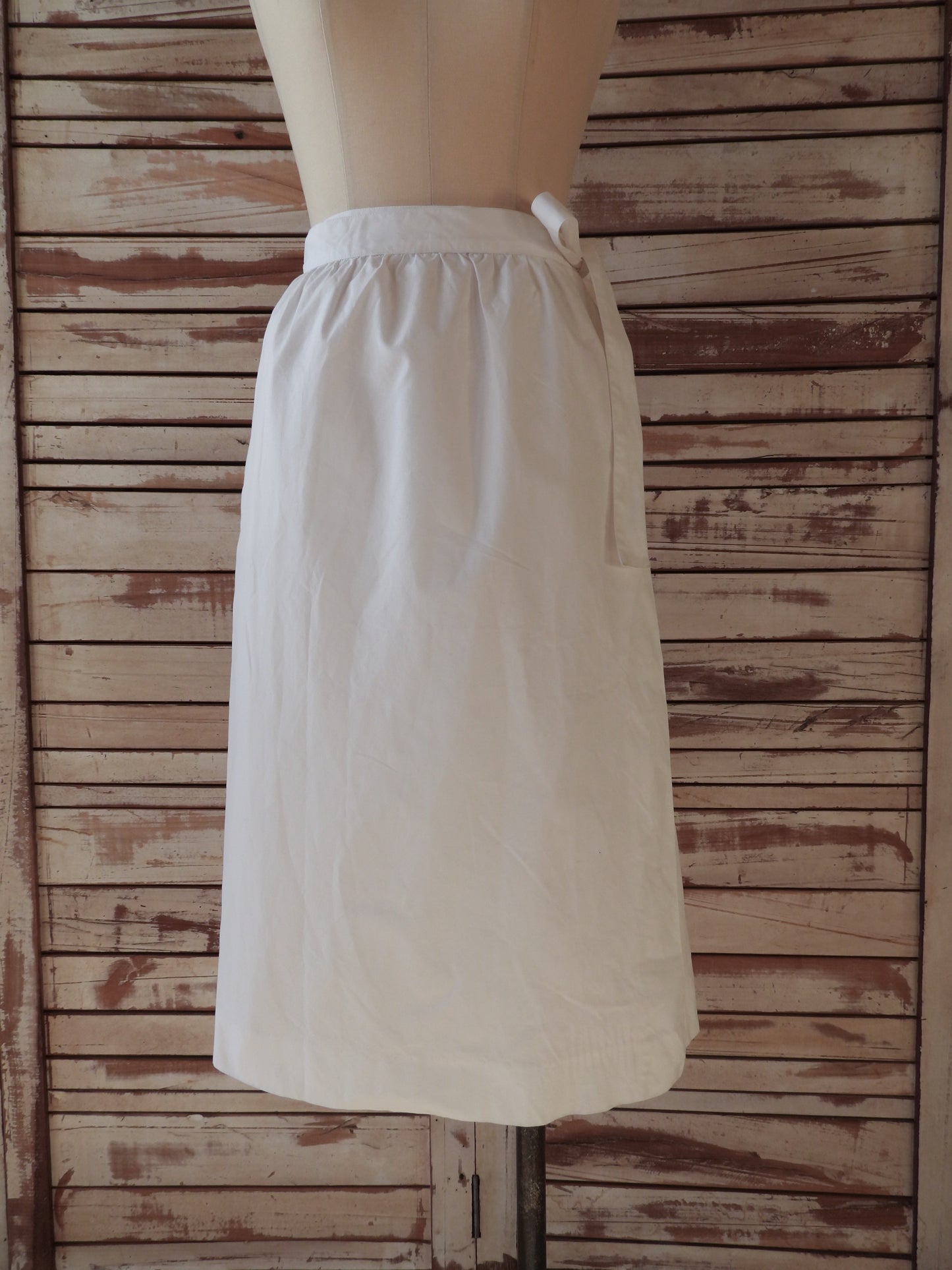 CELINE Apron Skirt/WHITE