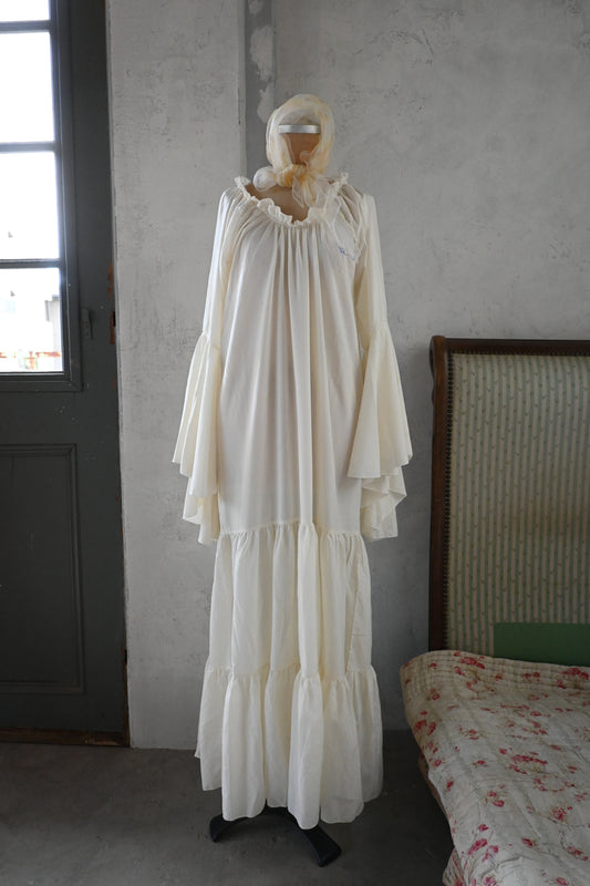 Ruffle sleeve dress/IVORY