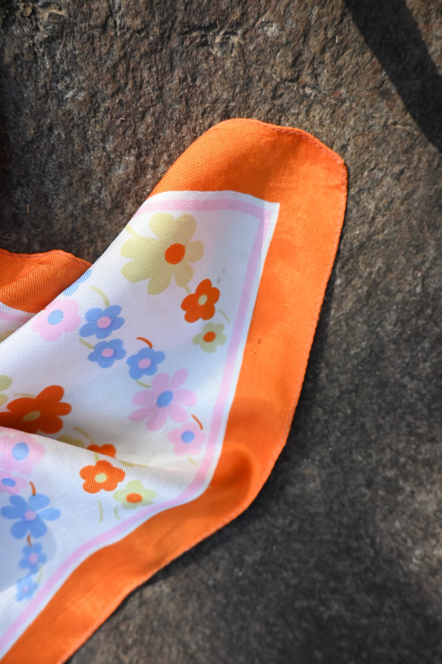 Vintage flower scarf/ORANGE