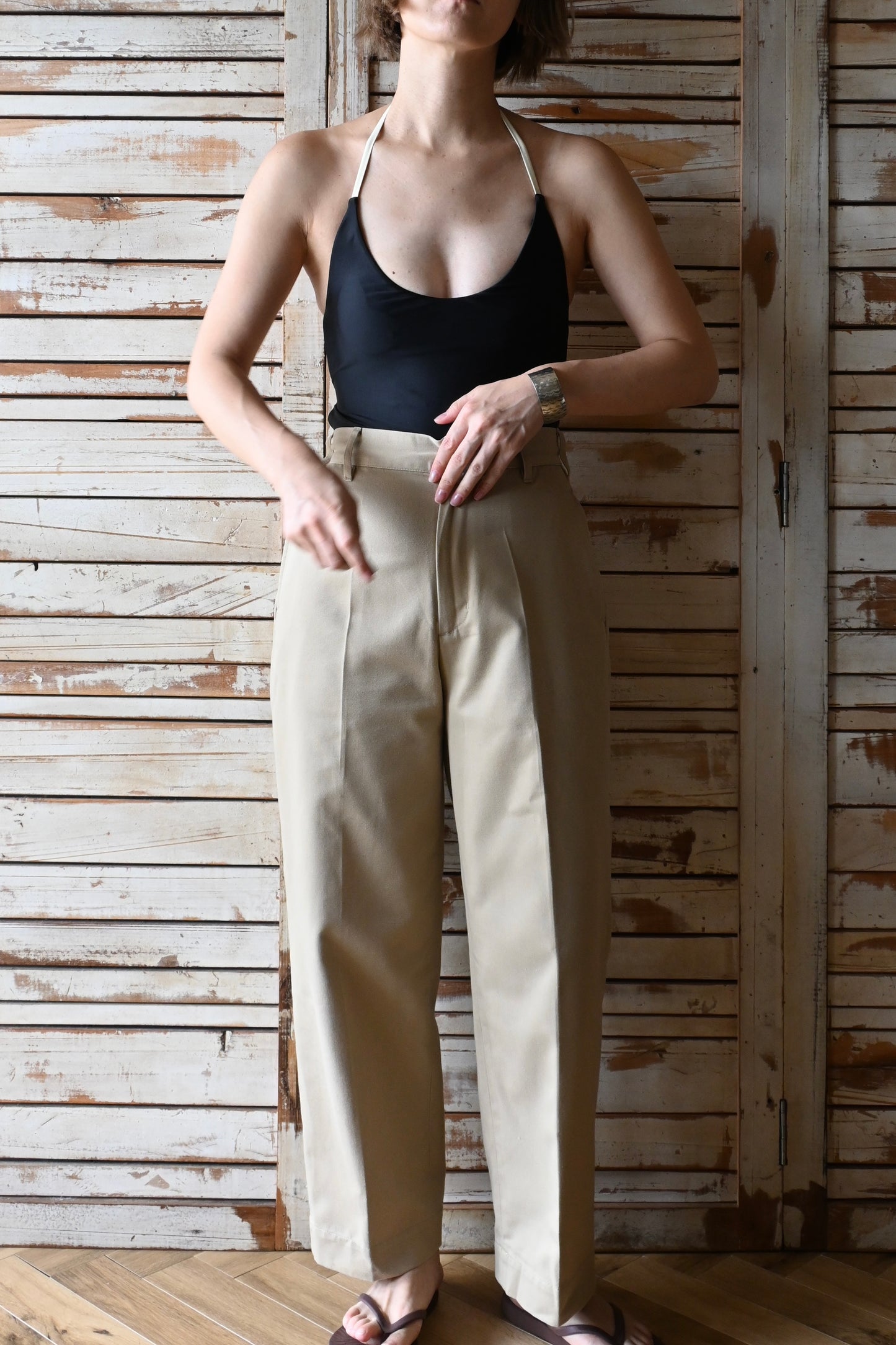 SEEA/Camryn Reversible One Piece/Black×Walnut