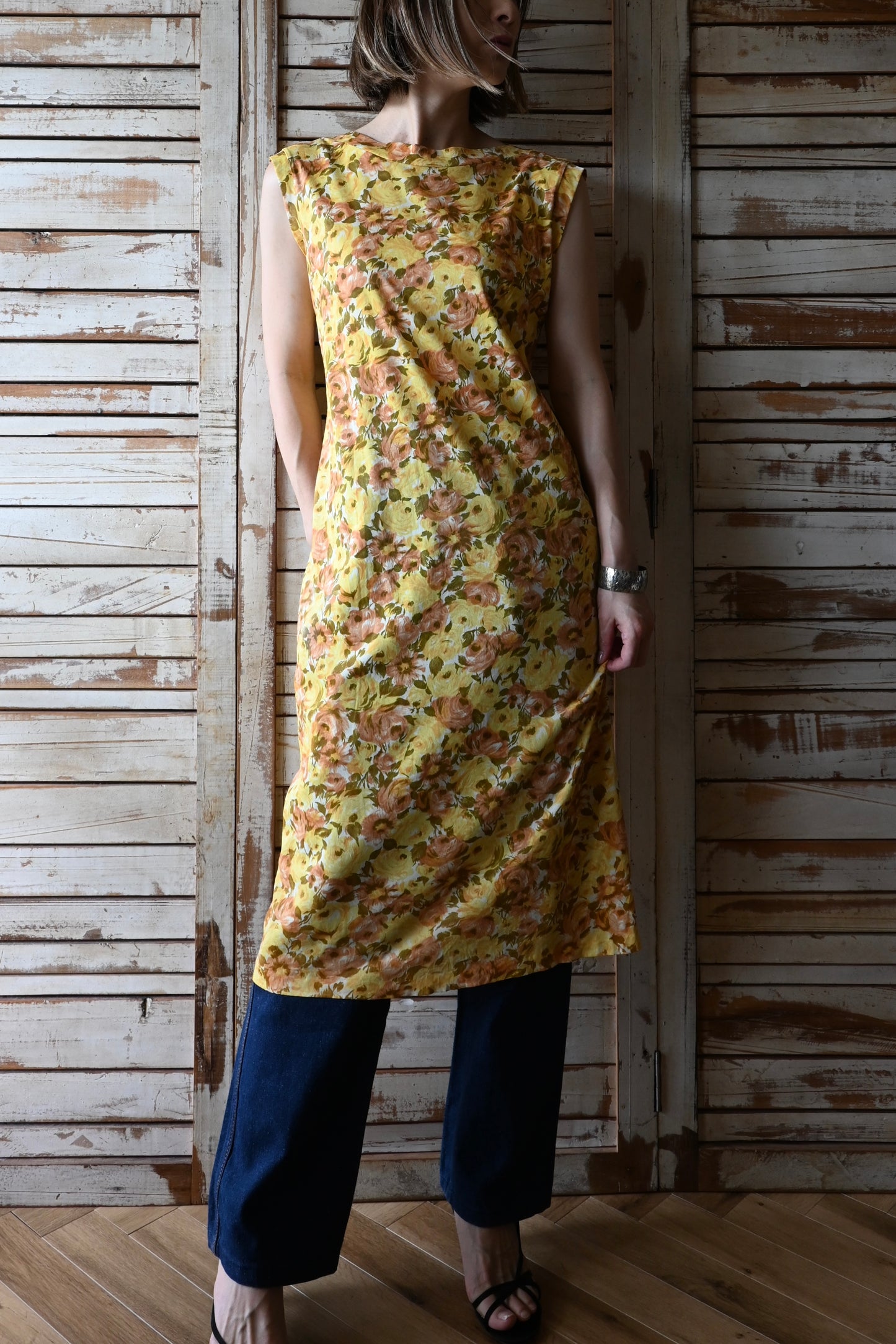Flower pattern dress/YELLOW